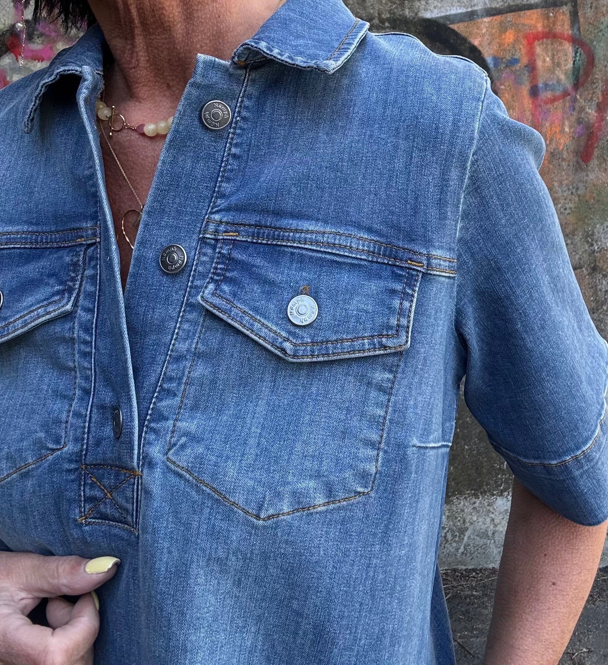 Nümph Kjole - NuParis Denim Kjole i Light Blue Denim