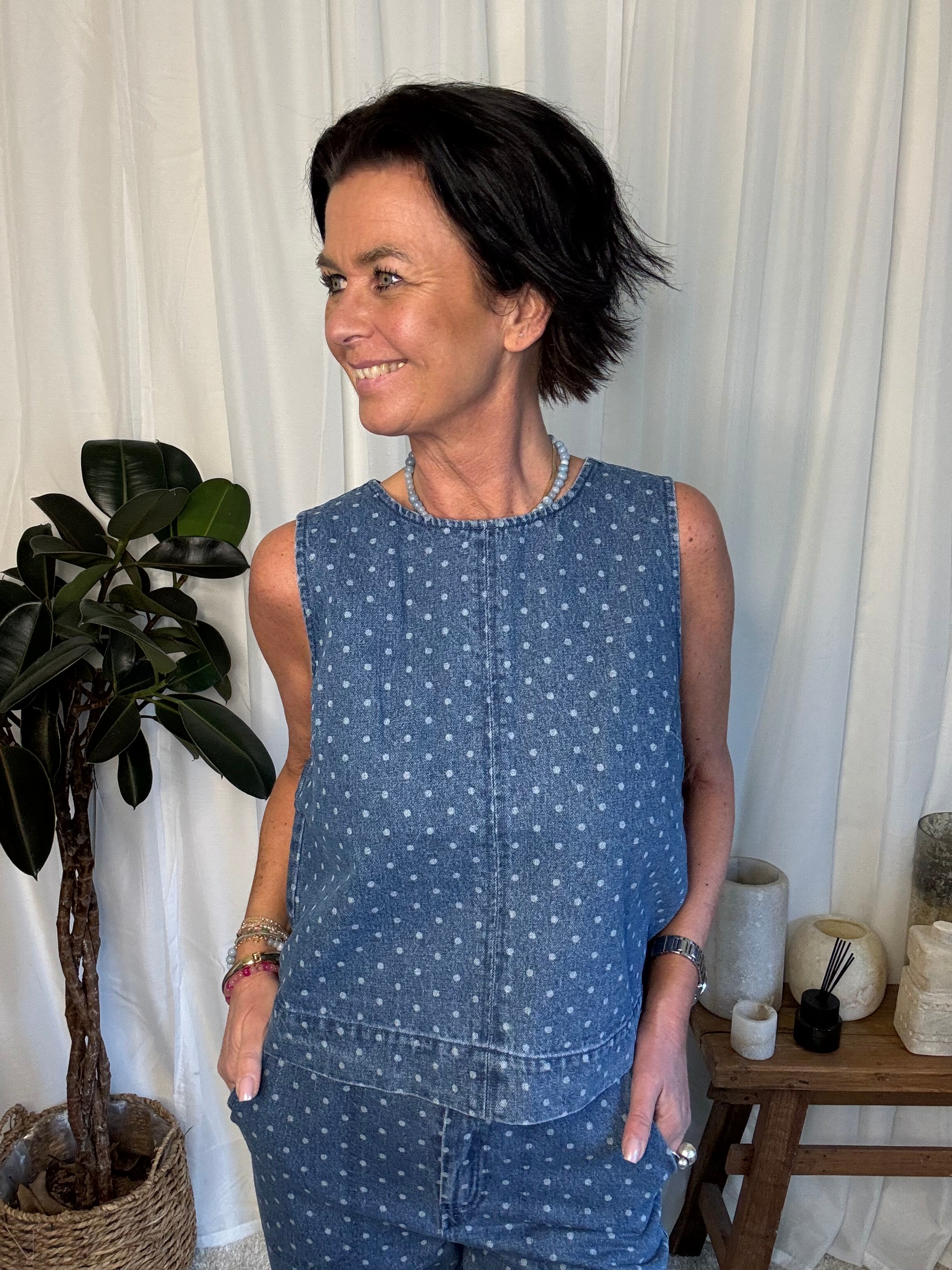 Nümph Top - NuHaddie Top i Medium Blue Denim