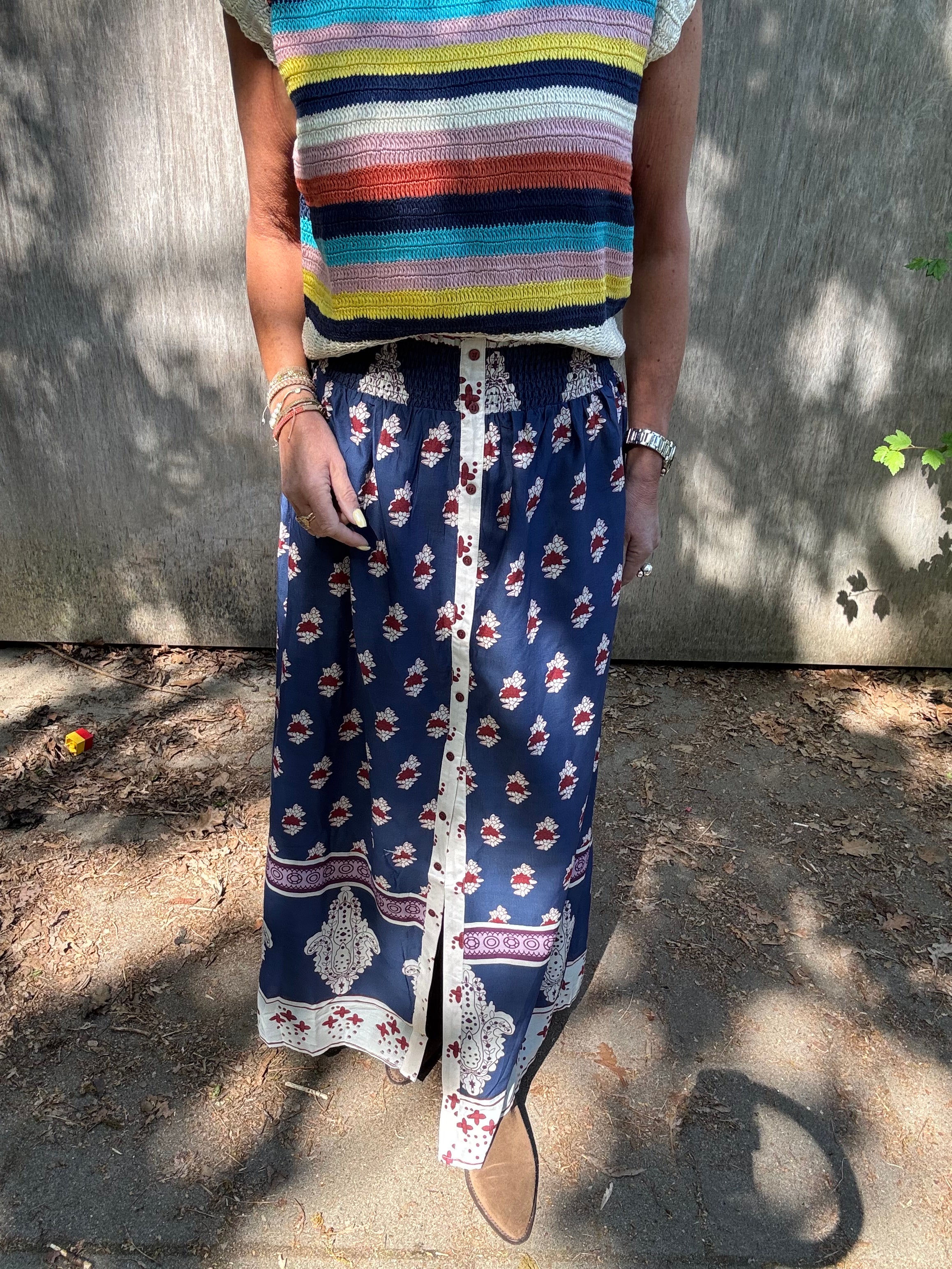 Lollys Laundry Nederdel - RioLL Maxi Nederdel i Dark Blue