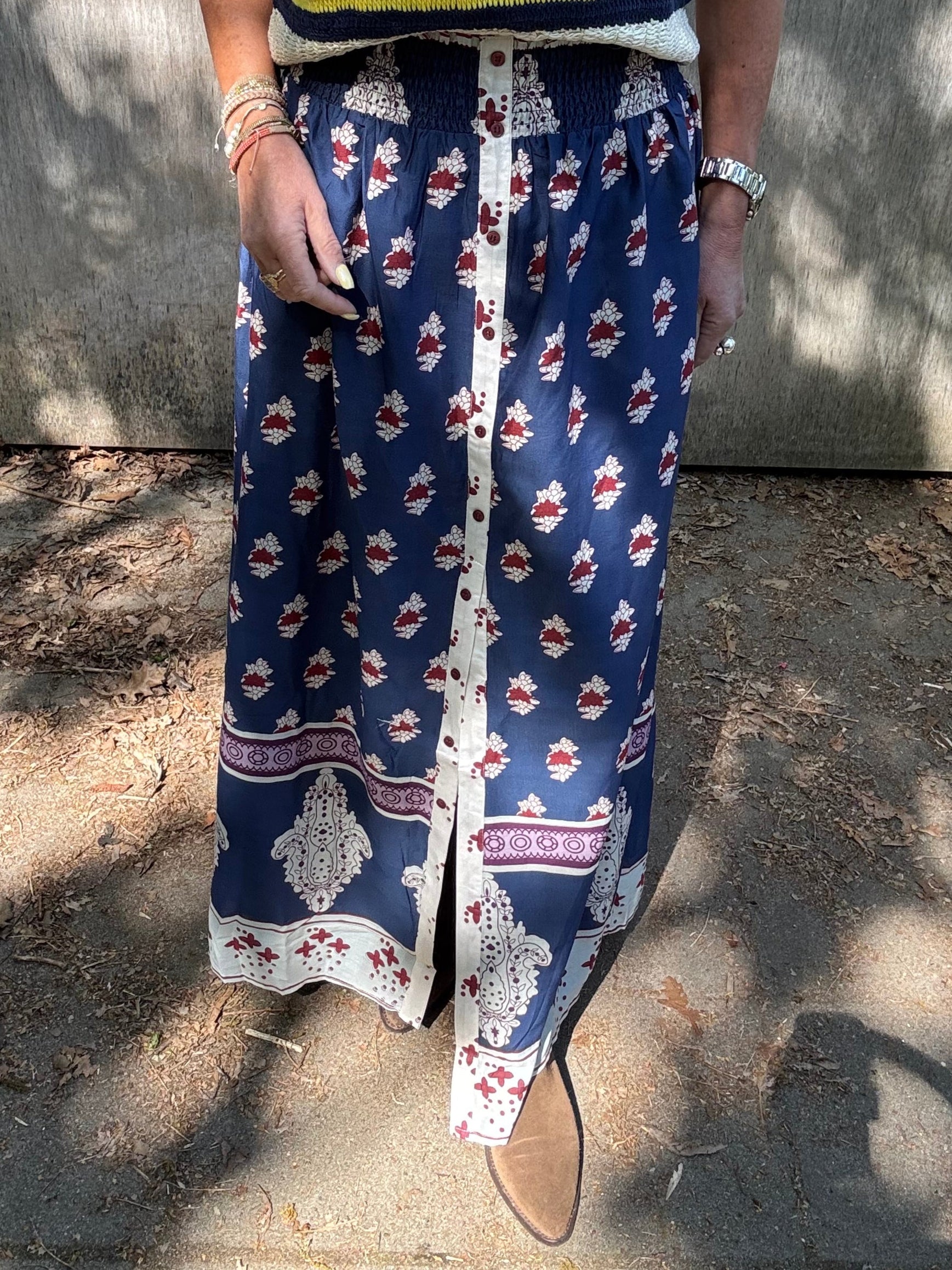 Lollys Laundry Nederdel - RioLL Maxi Nederdel i Dark Blue
