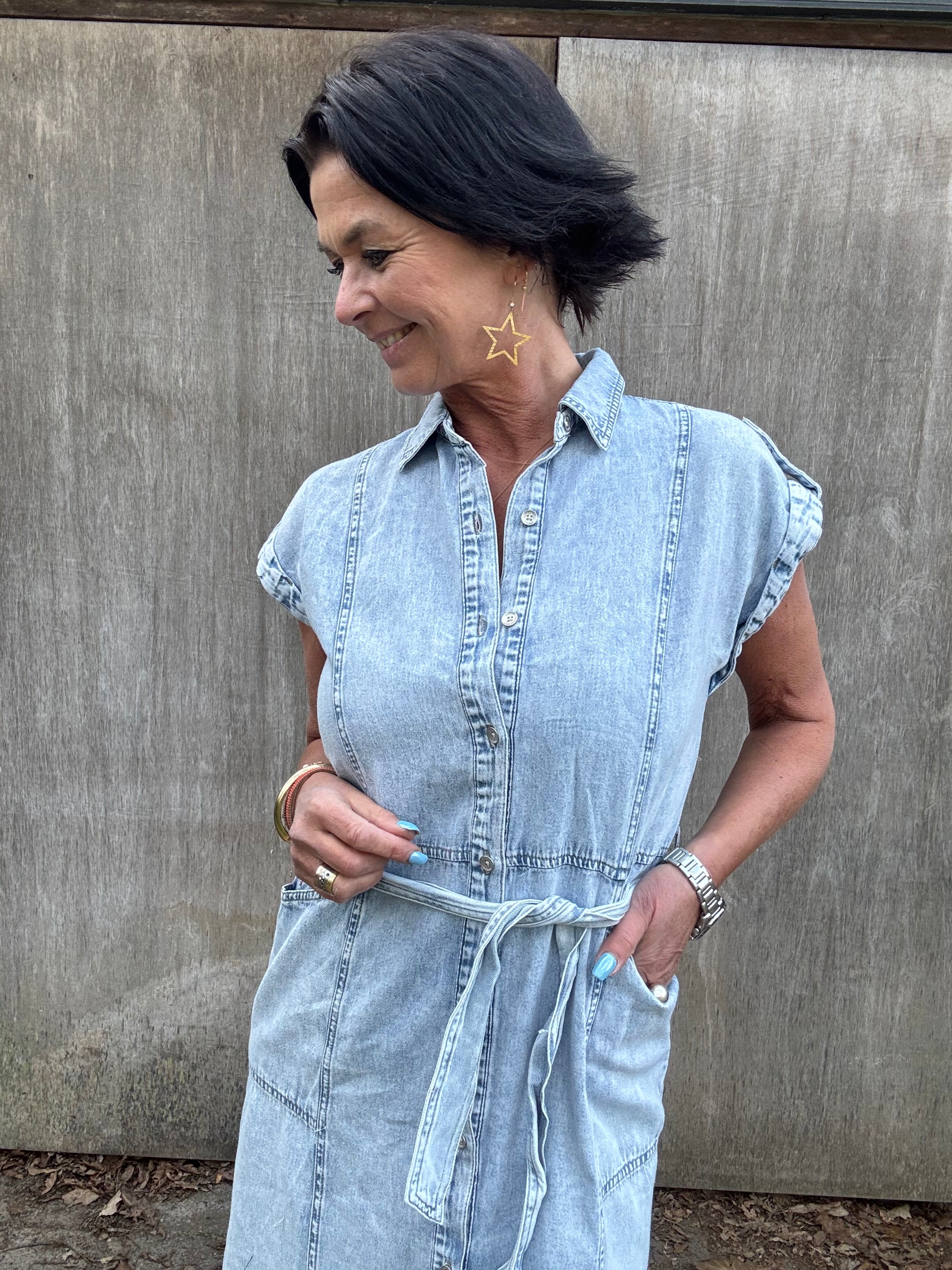 Garcia Kjole - 50284 Denim Kjole i Medium Used Denim