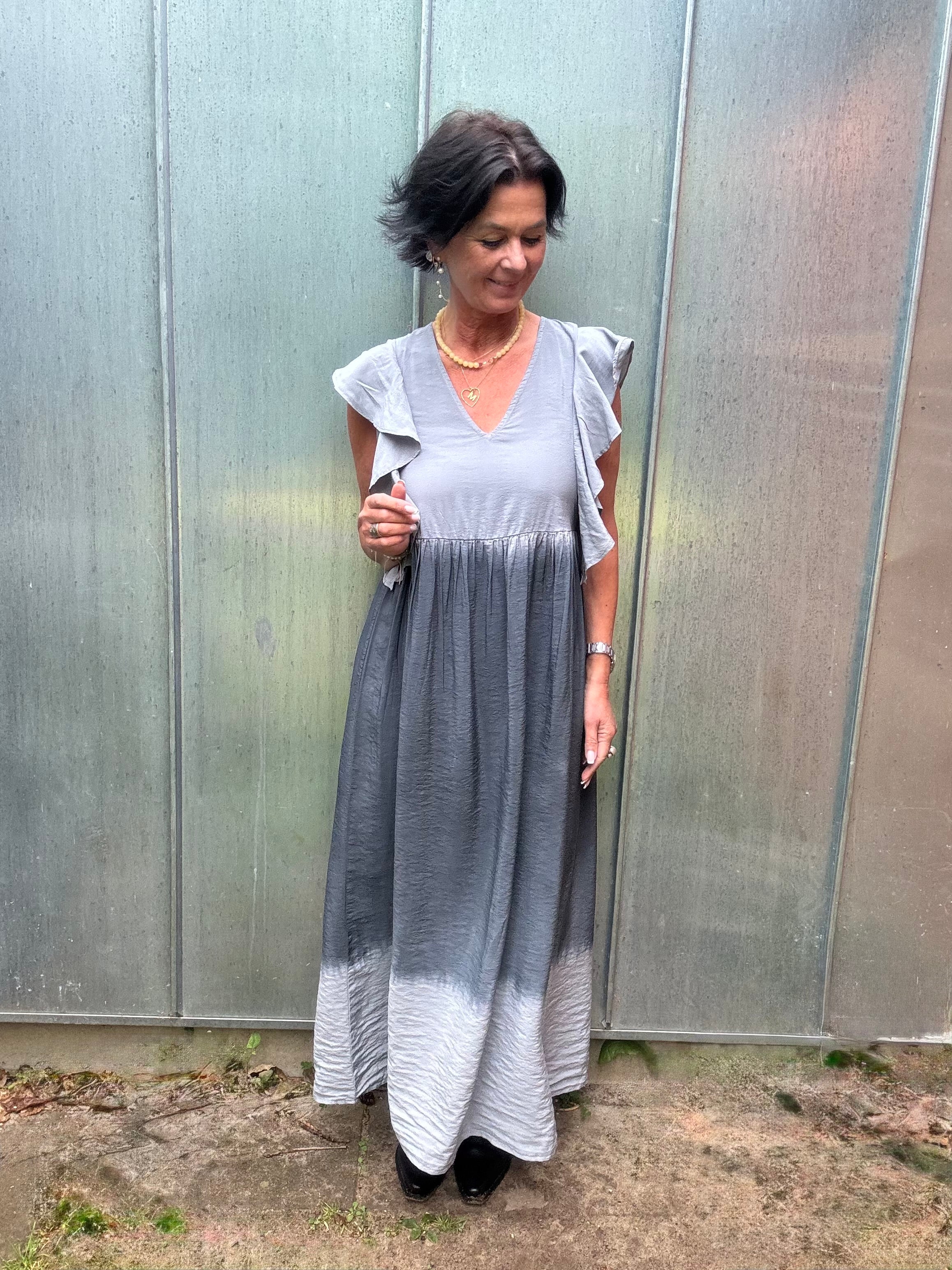 Gossia Kjole - ViolaGO Kjole i Grey Dip Dye