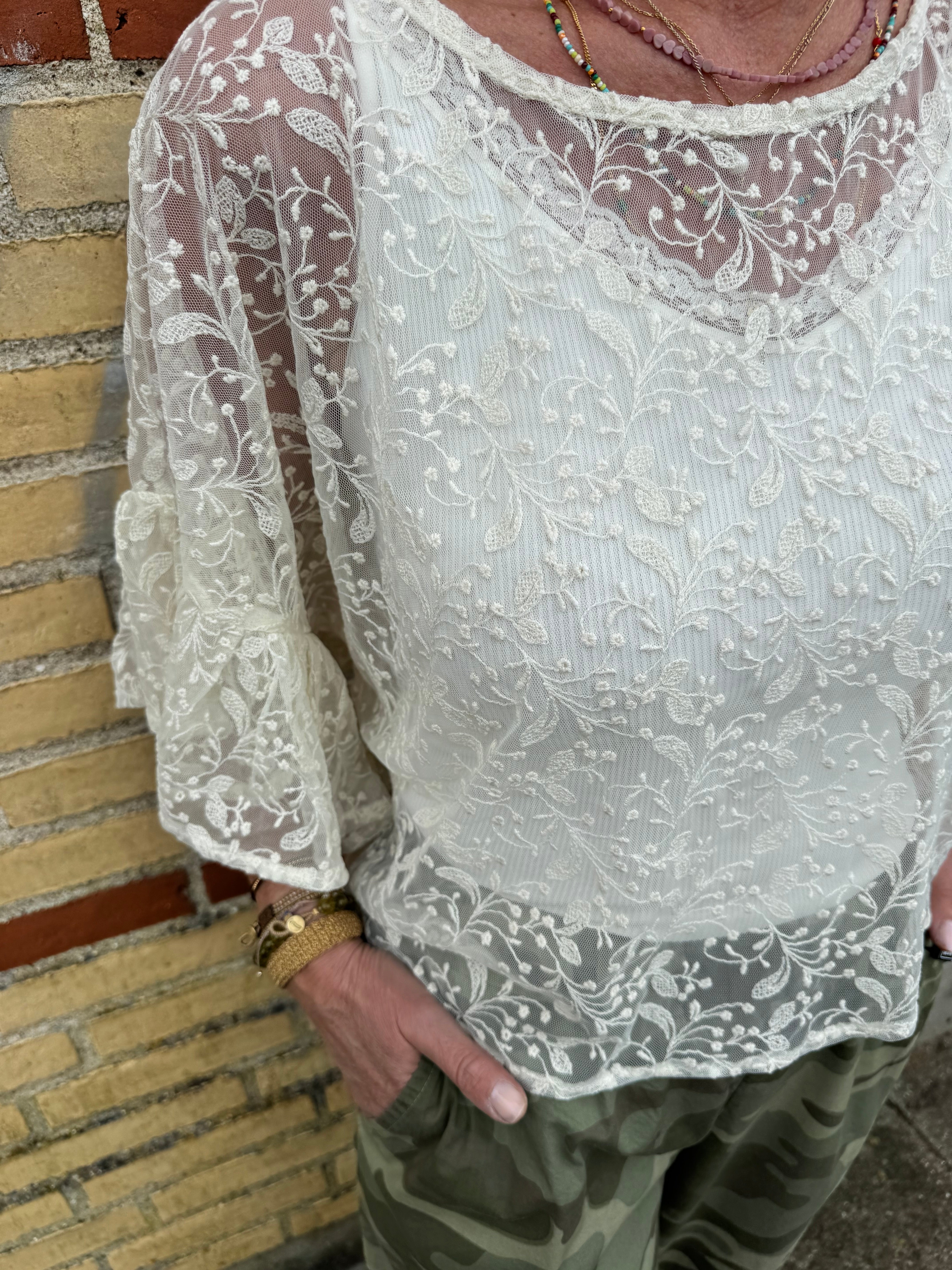 Black Colour Bluse - BcCallas Bluse i Off White