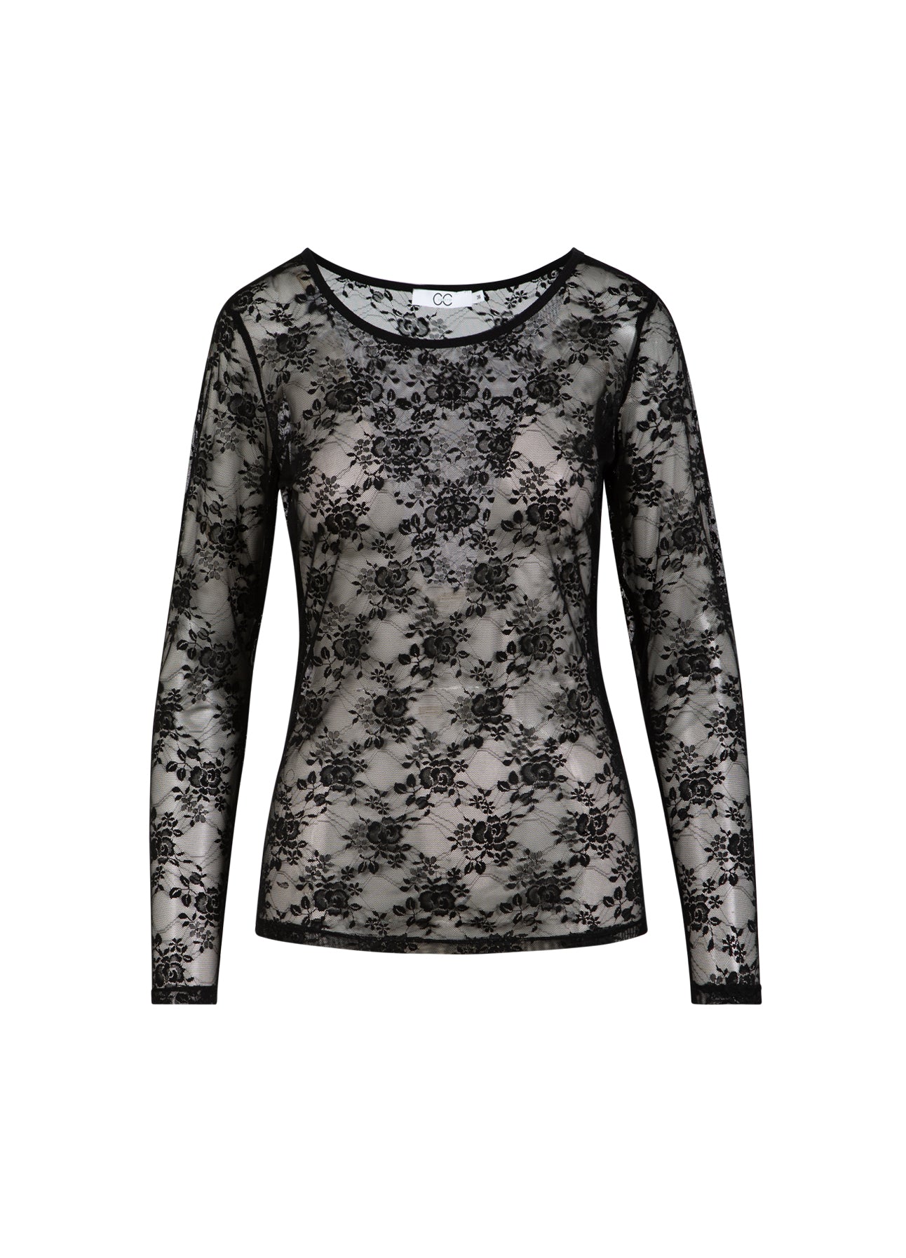 Coster Copenhagen Bluse - CC Heart Aliza Lace Mesh Bluse i Sort