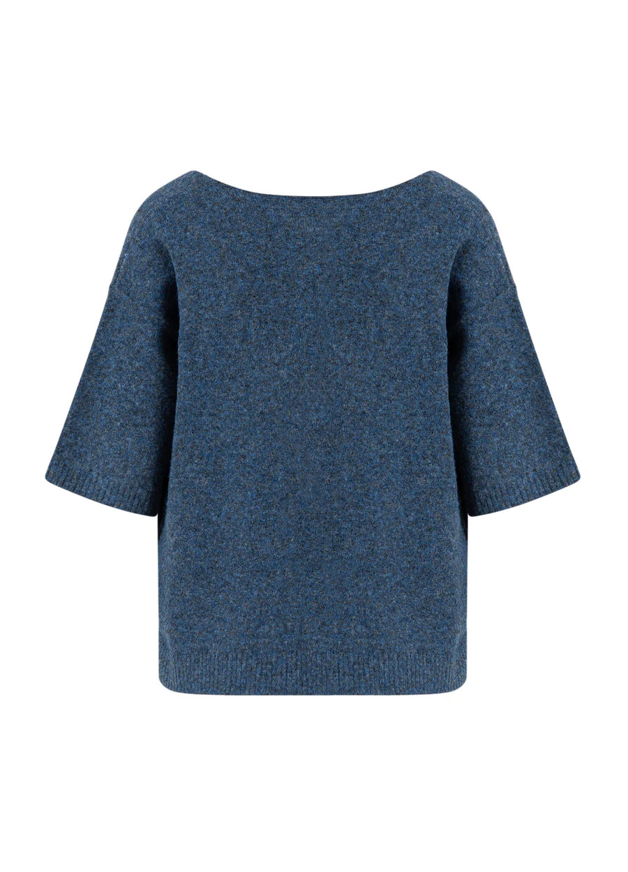 Coster Copenhagen Strik - CC Heart Emerie V-Hals Sweater i Navy Melange