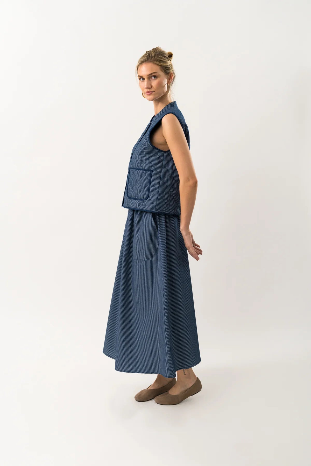 Lollys Laundry Vest - CairoLL Quilted Vest i Dark Blue