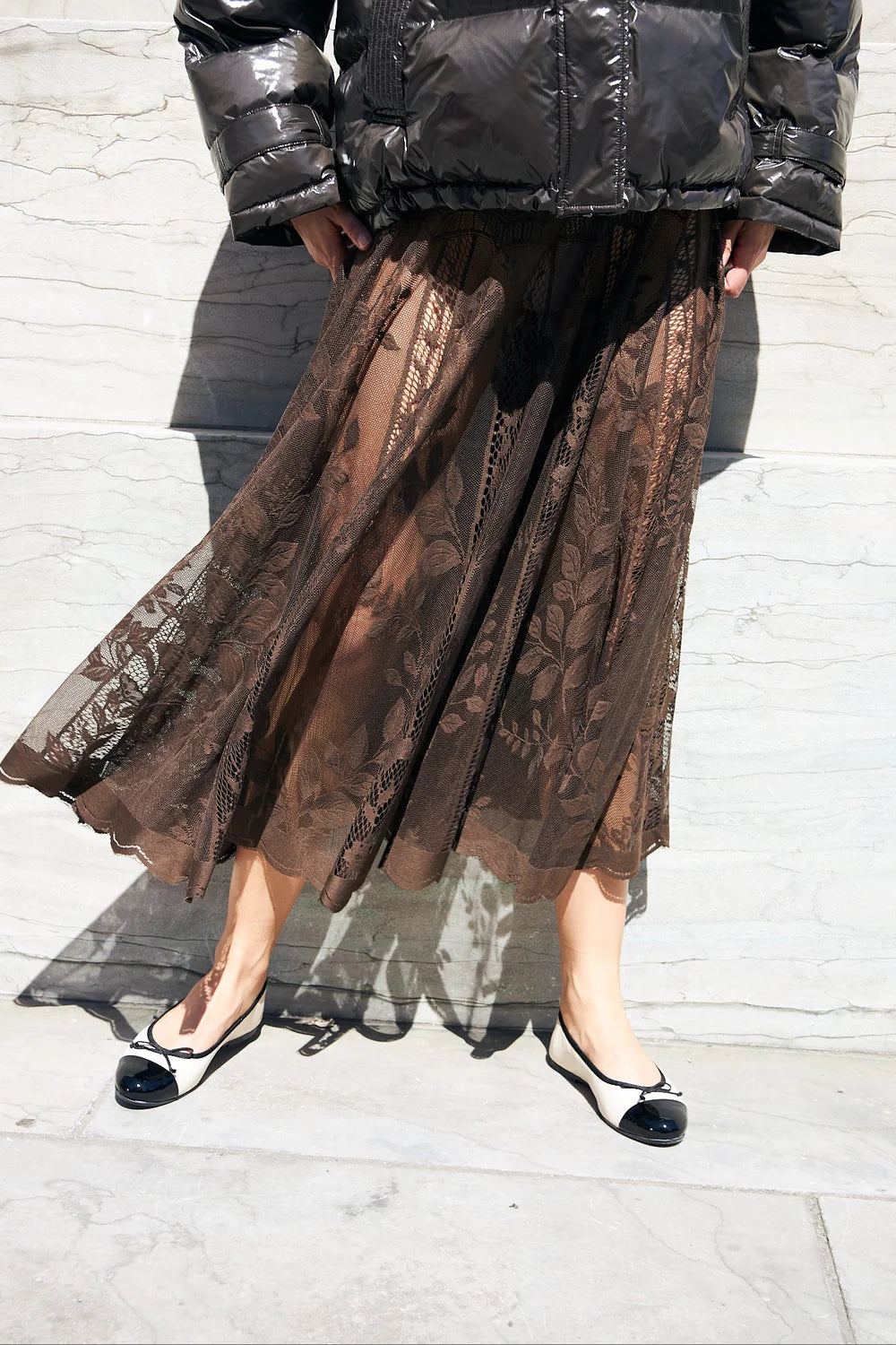Lollys Laundry Nederdel - CollinsLL Midi Nederdel i Dark Mocca