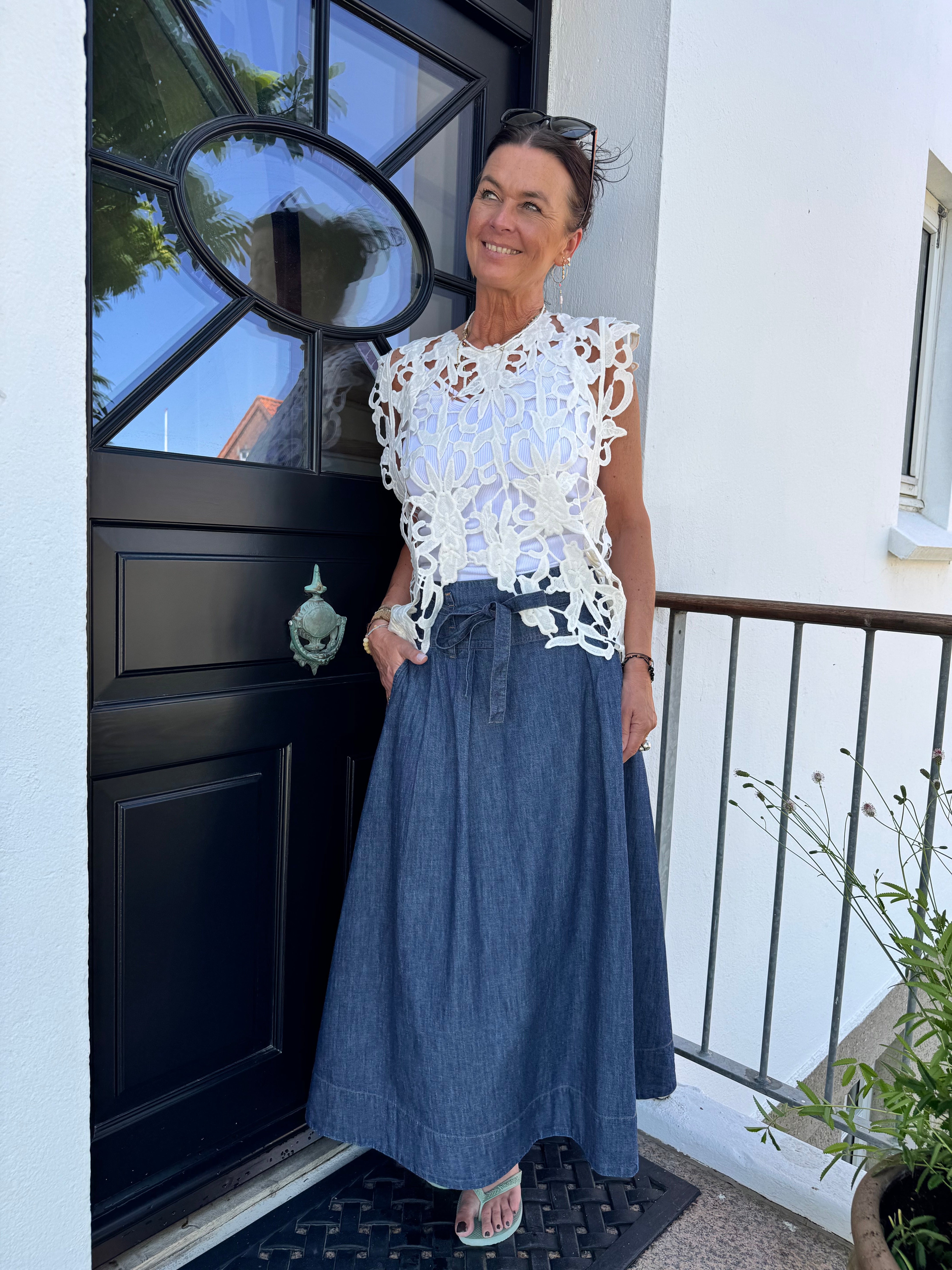 Second Female Nederdel - Evana Denim Nederdel i Blue Denim