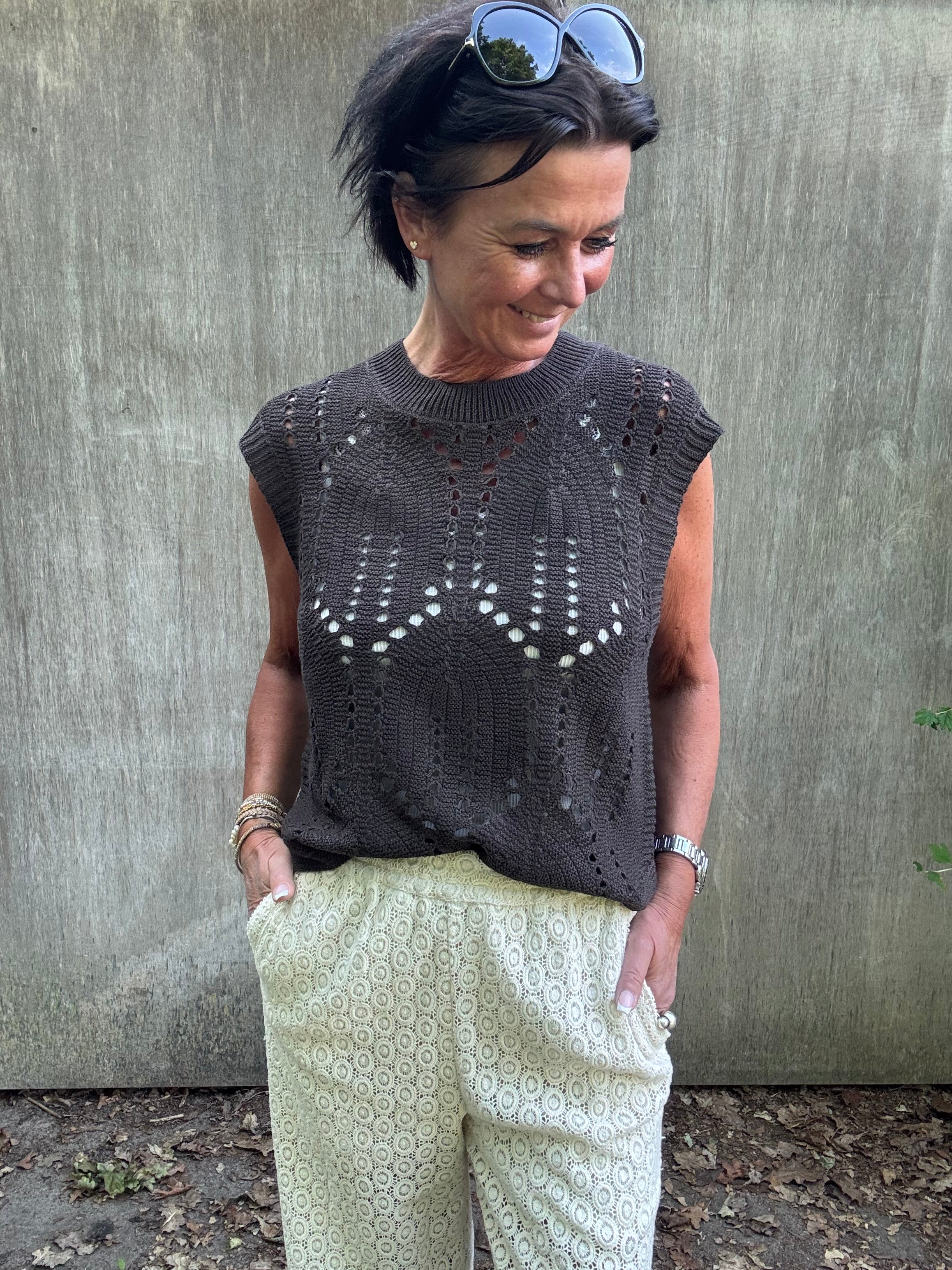 Haute L´amitié Vest - Point Strik Vest i Mocca