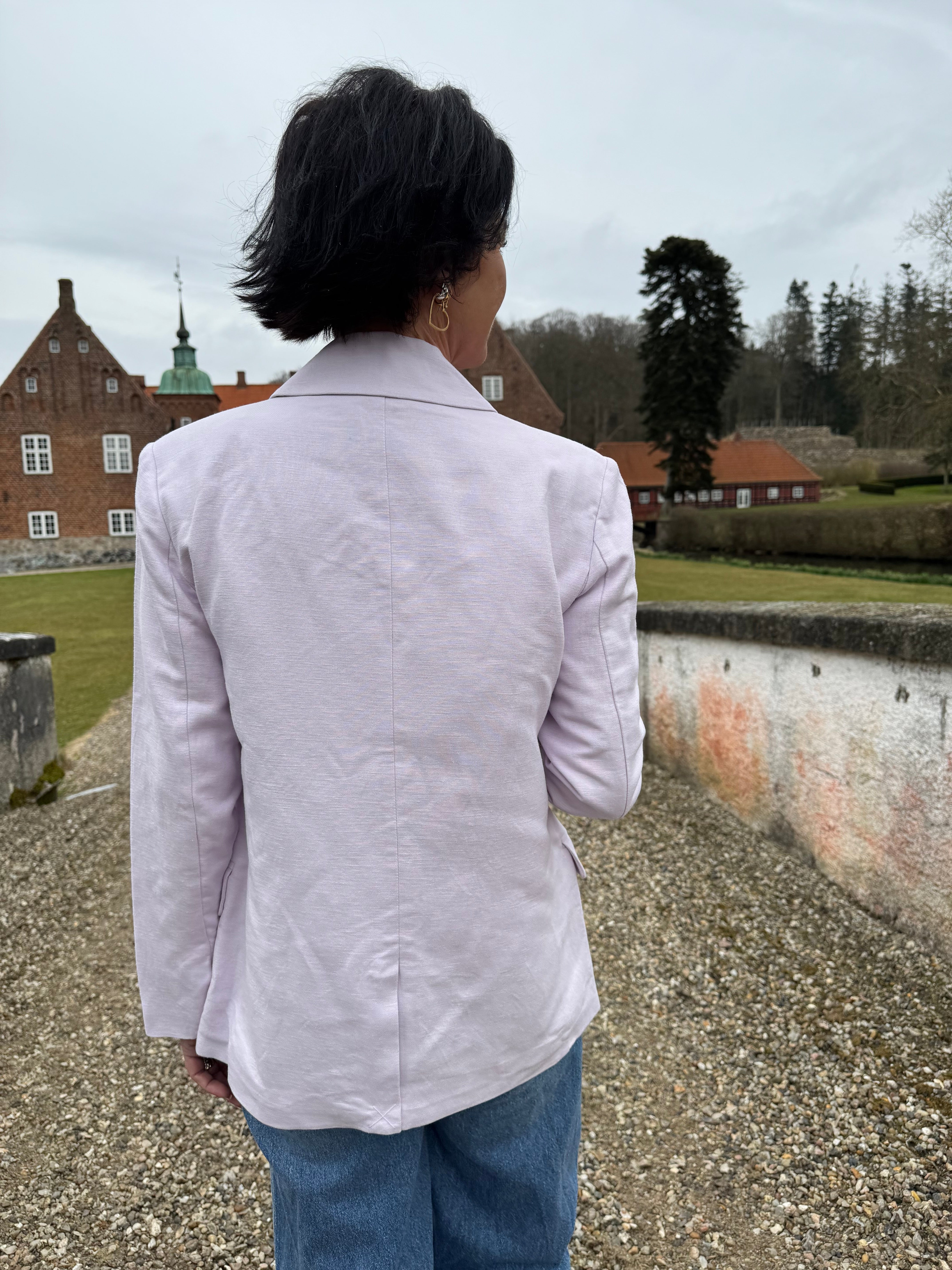 Second Female Blazer - Lino Blazer i Lavender Fog