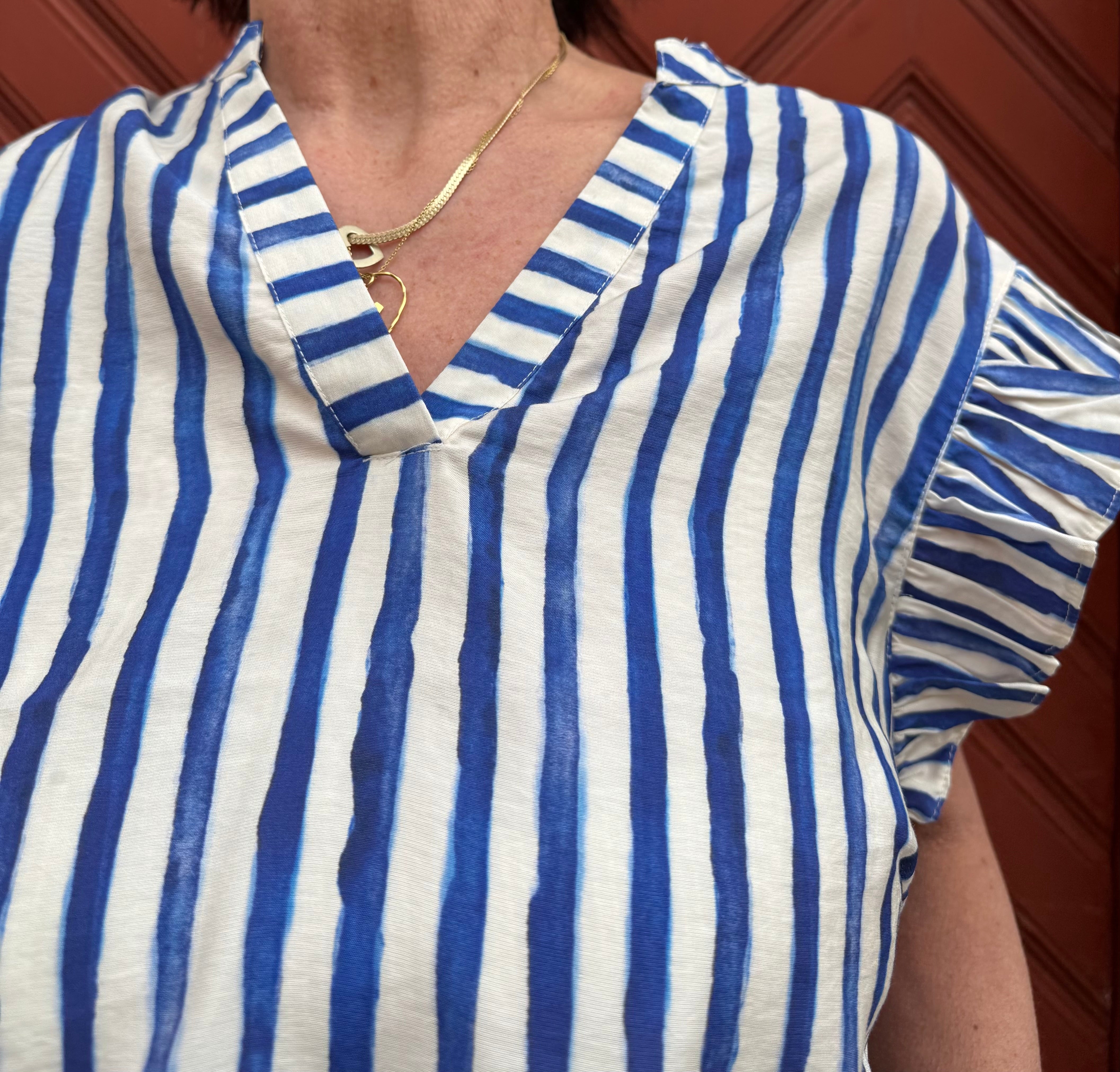 PBO Bluse - Kota Top i Blue Stripe