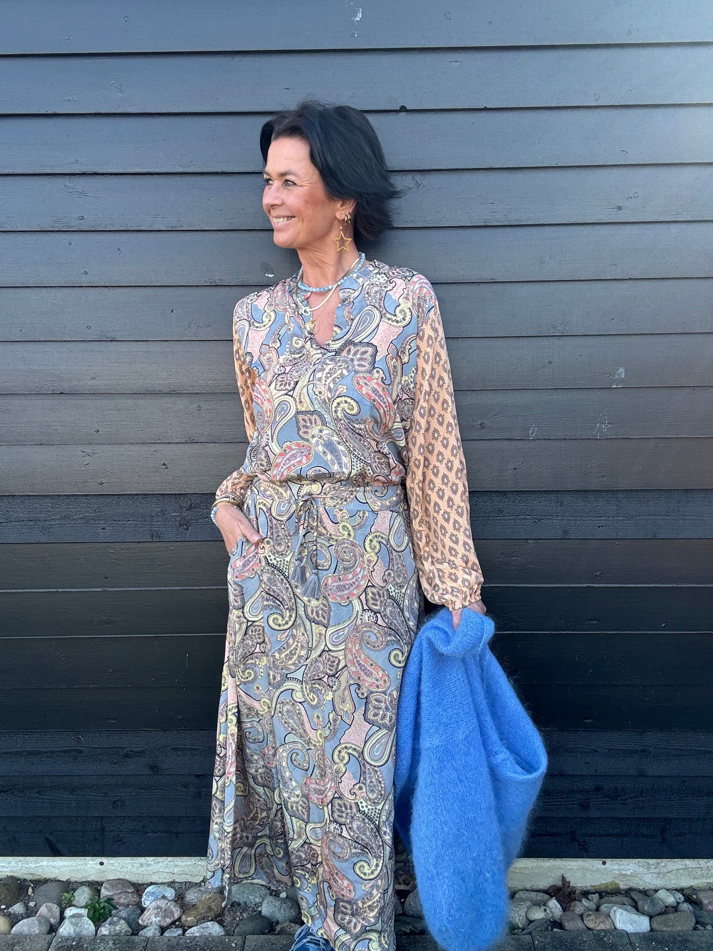 Black Colour Bluse - BcLuna Bluse i Paradise Sky Mix