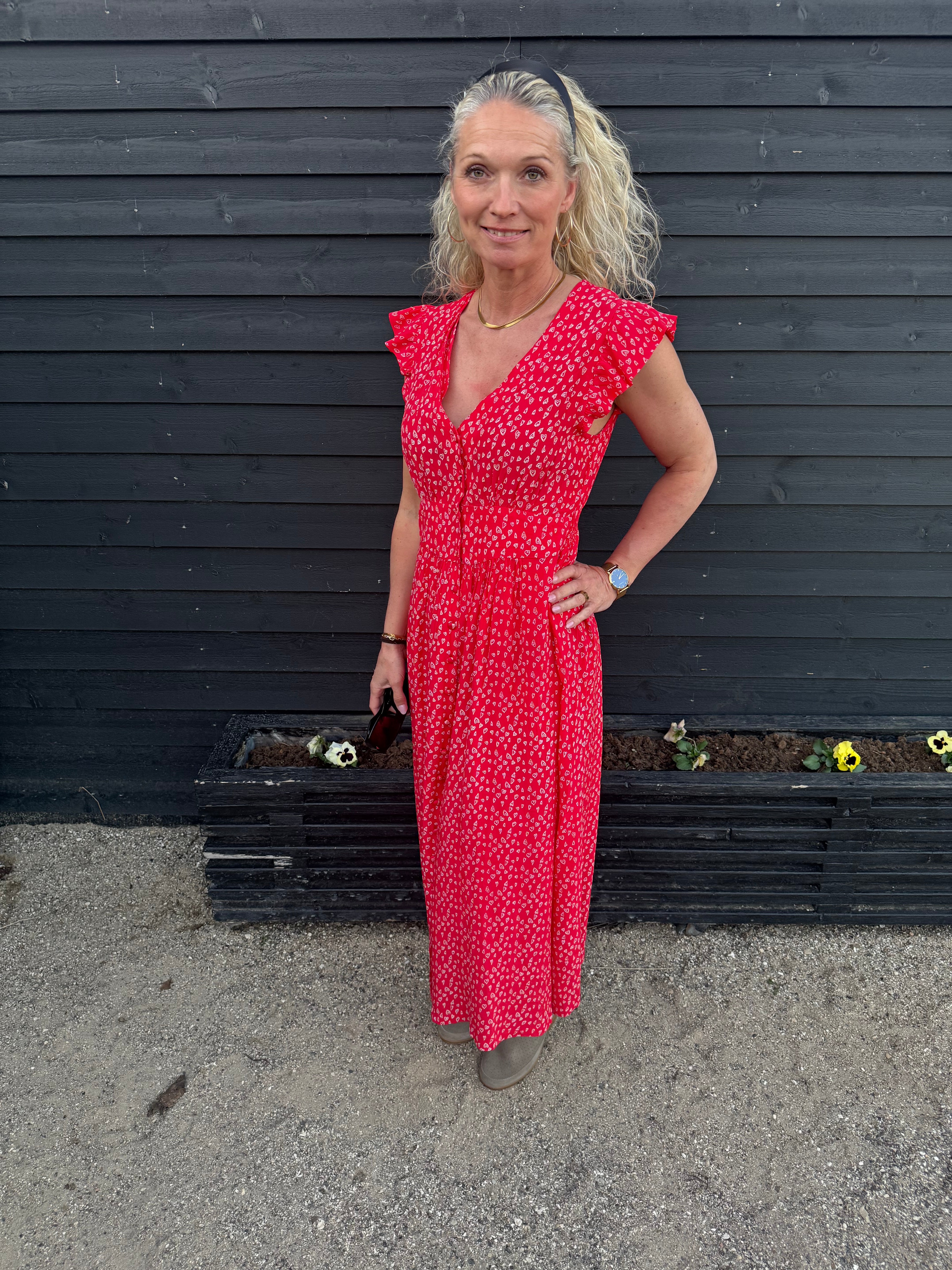 Atelier Rêve Kjole - IRYrsa Kjole i Rød Med Blomster