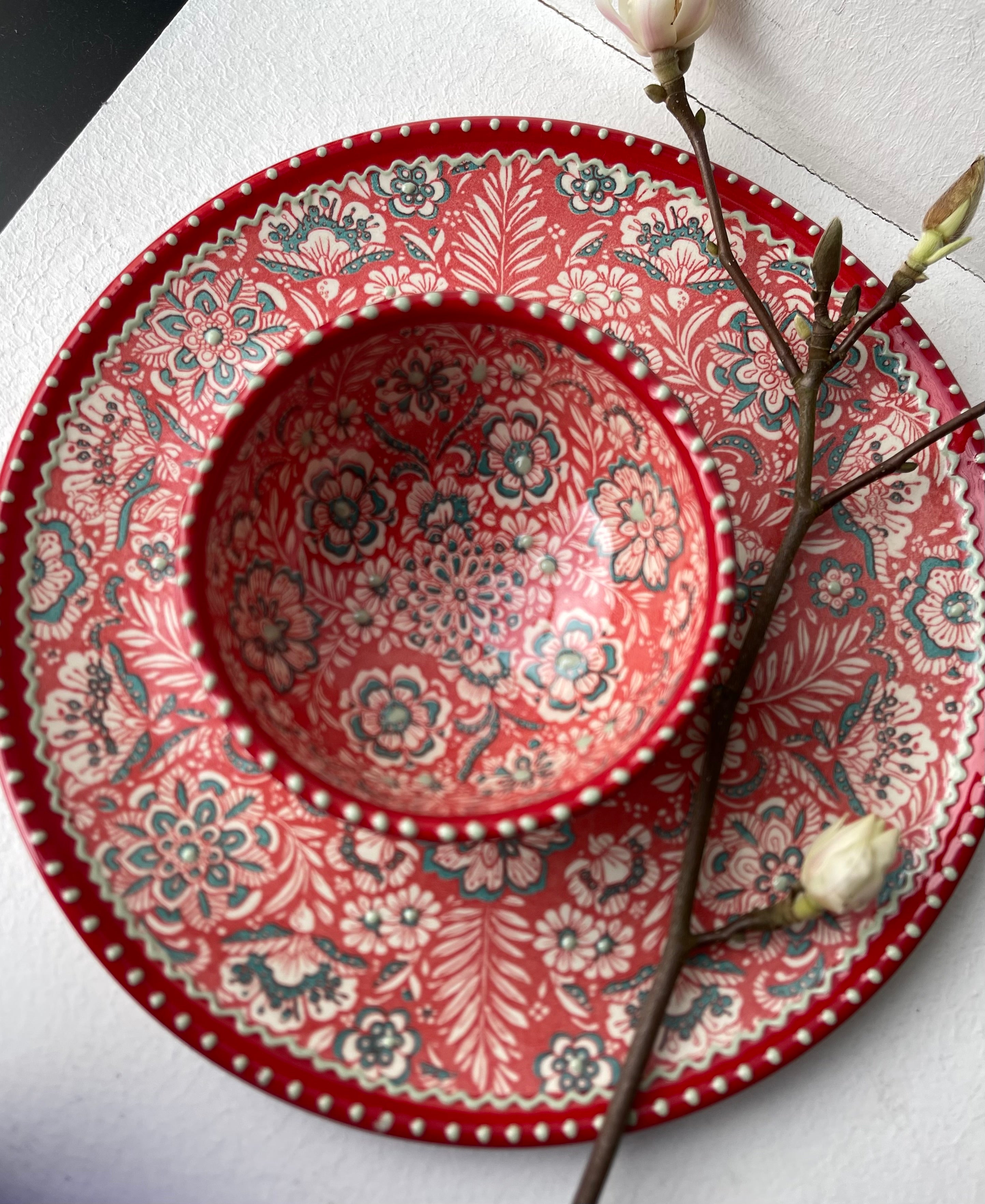 By Spliid Keramik Skål - Florencia Tapas Skål Small i Rød Ø14cm H5cm