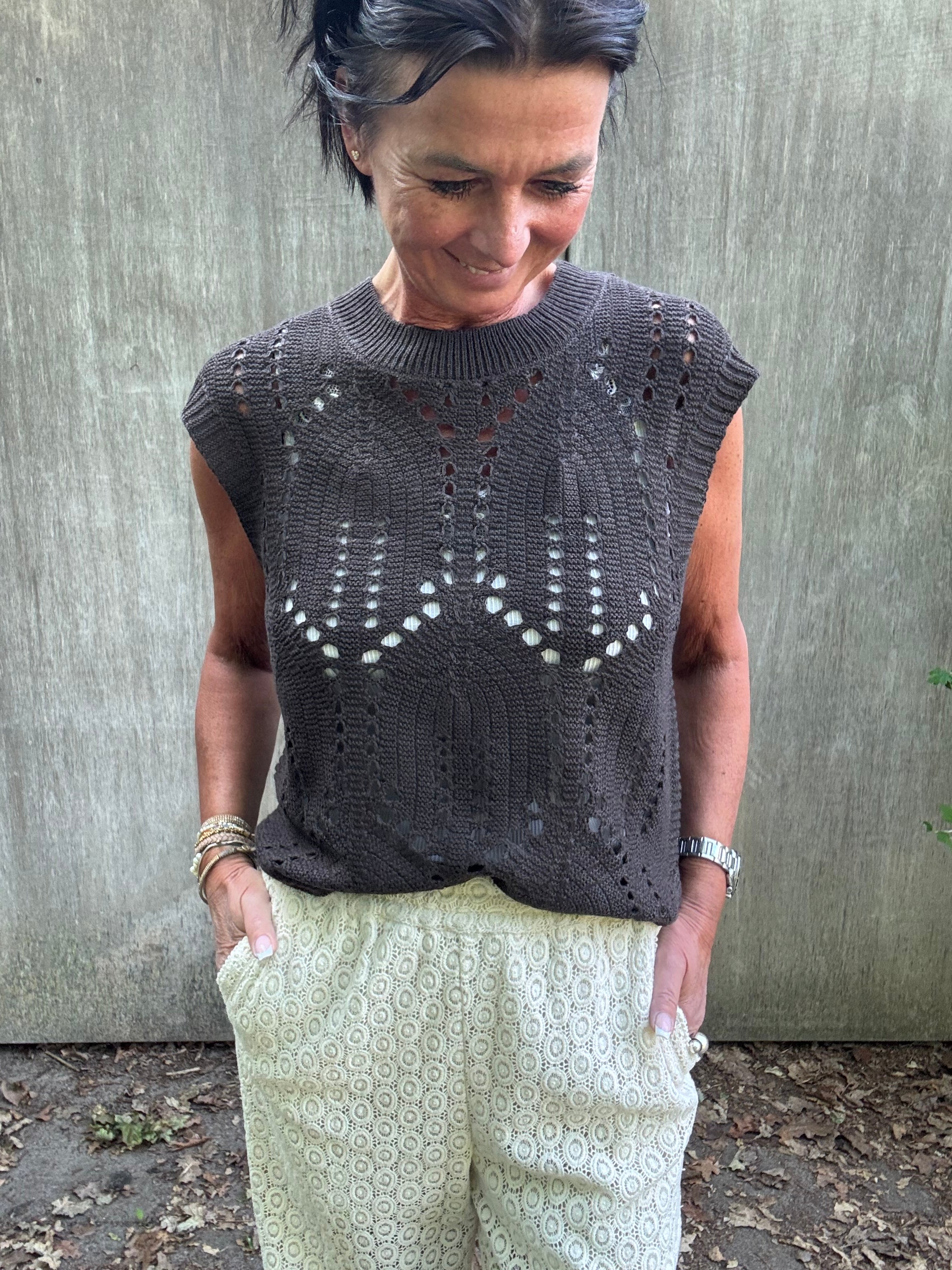 Haute L´amitié Vest - Point Strik Vest i Mocca