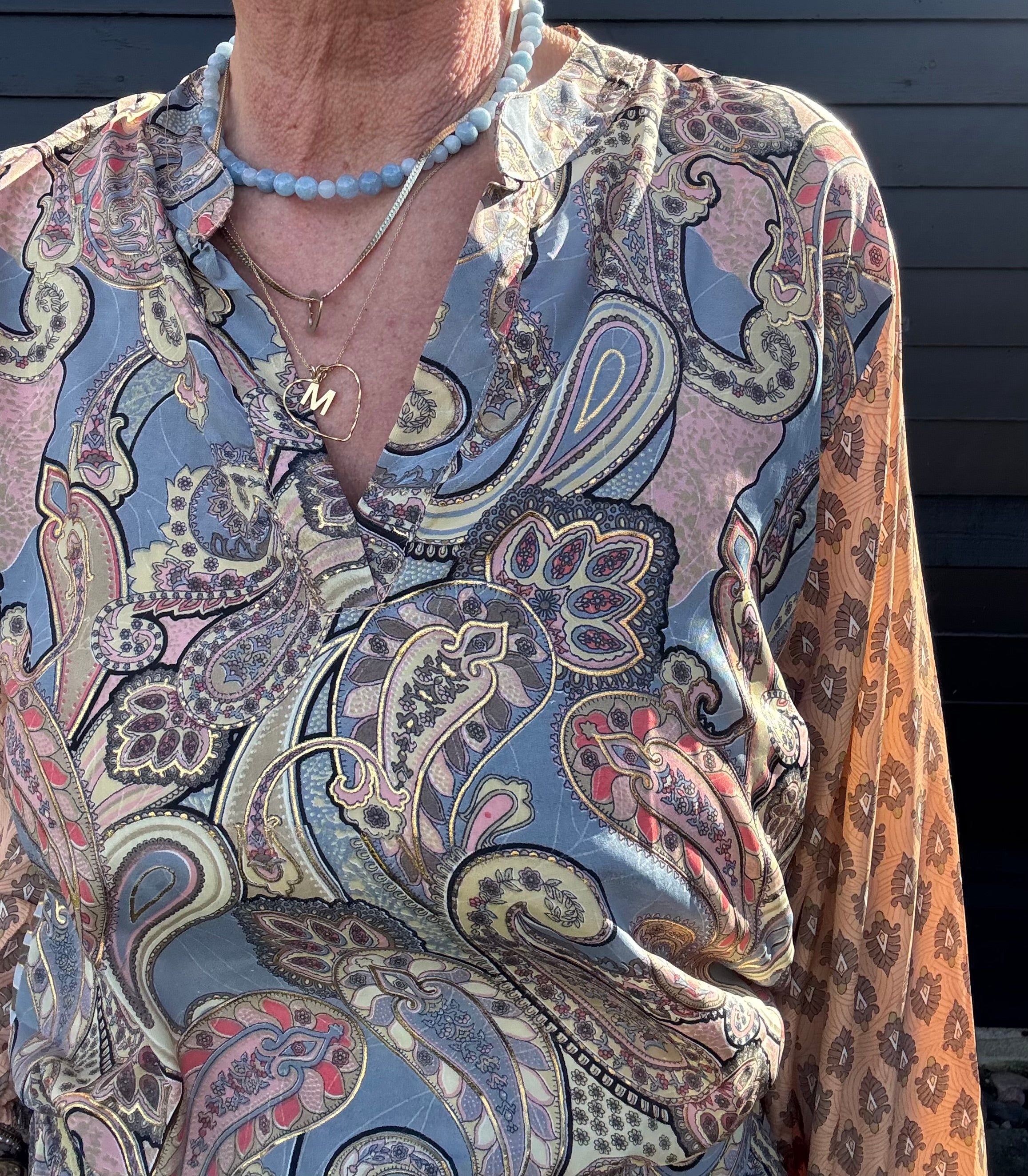 Black Colour Bluse - BcLuna Bluse i Paradise Sky Mix