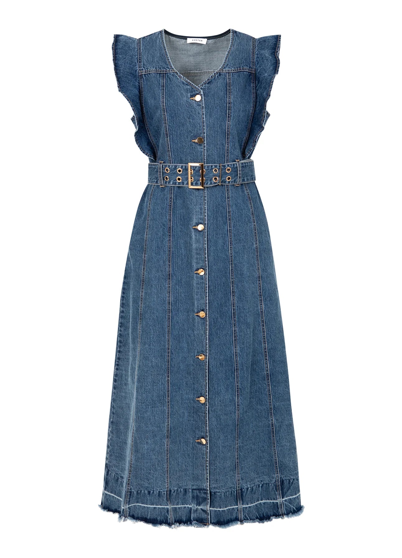 Coster Copenhagen Kjole - Denim Kjole i Light Blue Denim