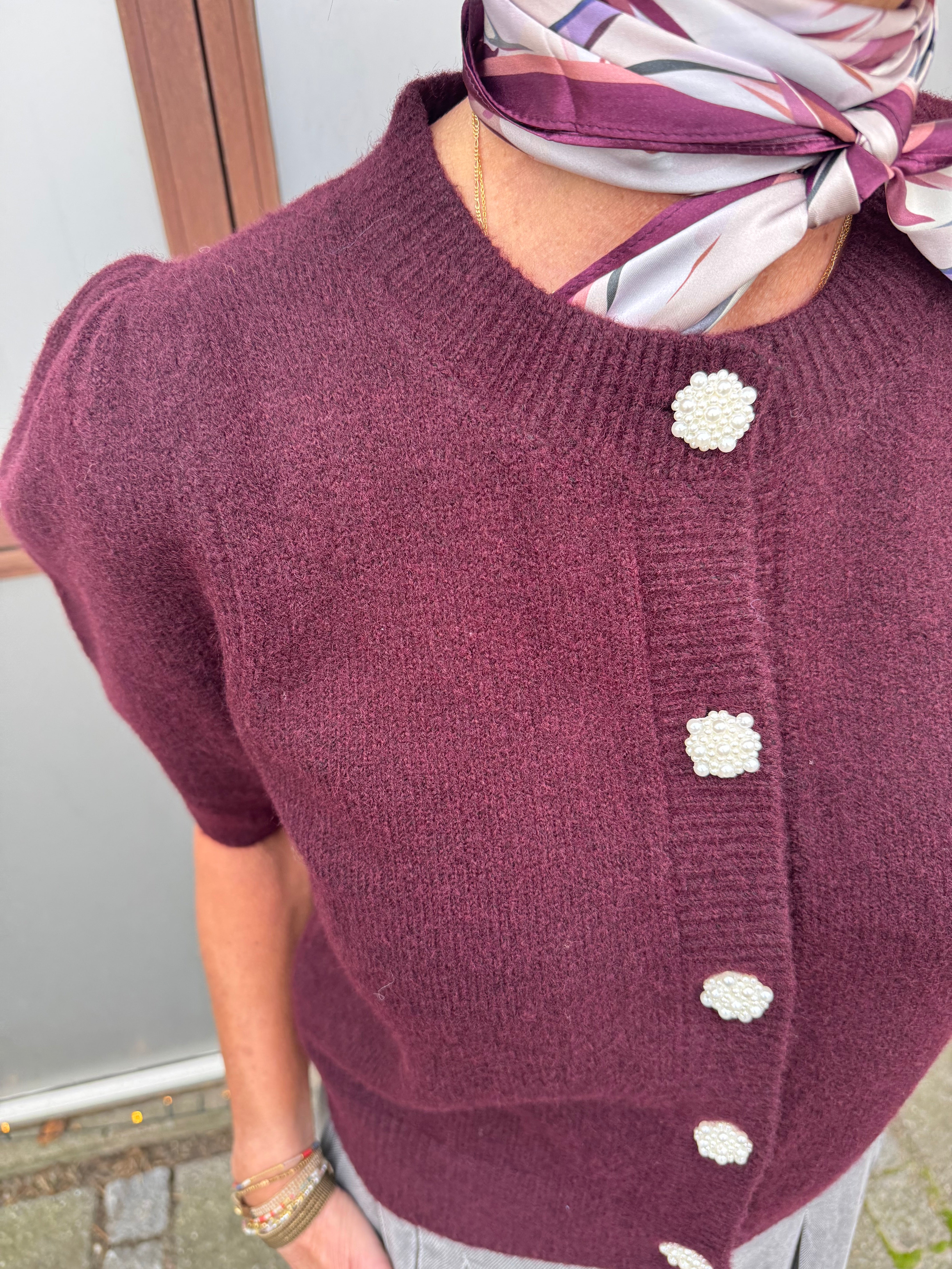 Neo Noir Cardigan - Trudy Deco Strik Cardigan i Wine