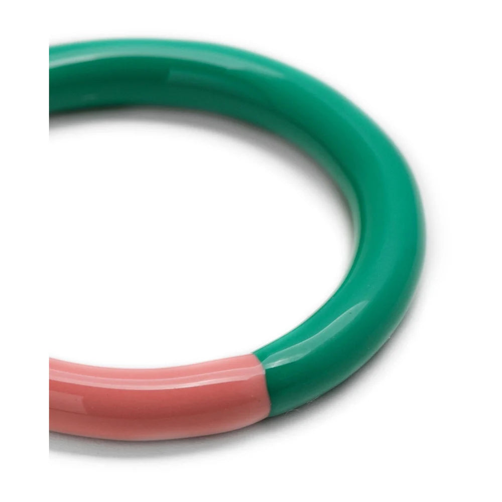 Lulu Copenhagen Ring - Double Color Ring i Light Green - Burnt Coral