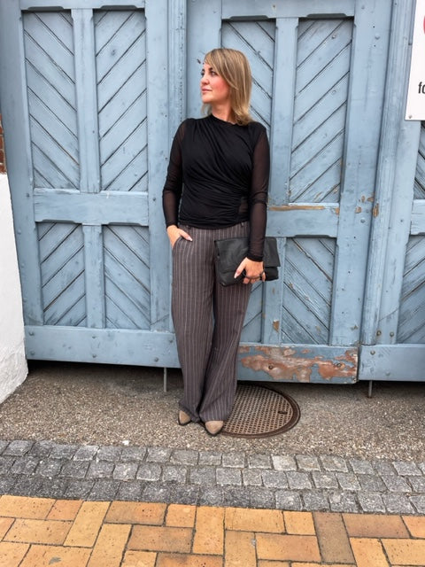 Co´Couture - Drapeycc Mesh Bluse i Sort