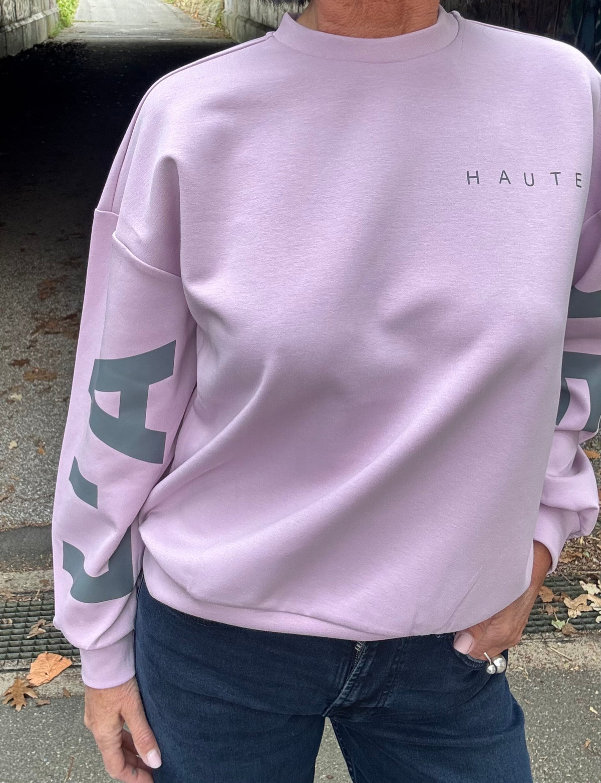 Haute L´amitié Sweat - Maxi Split Logo Sweat i Misty Rose