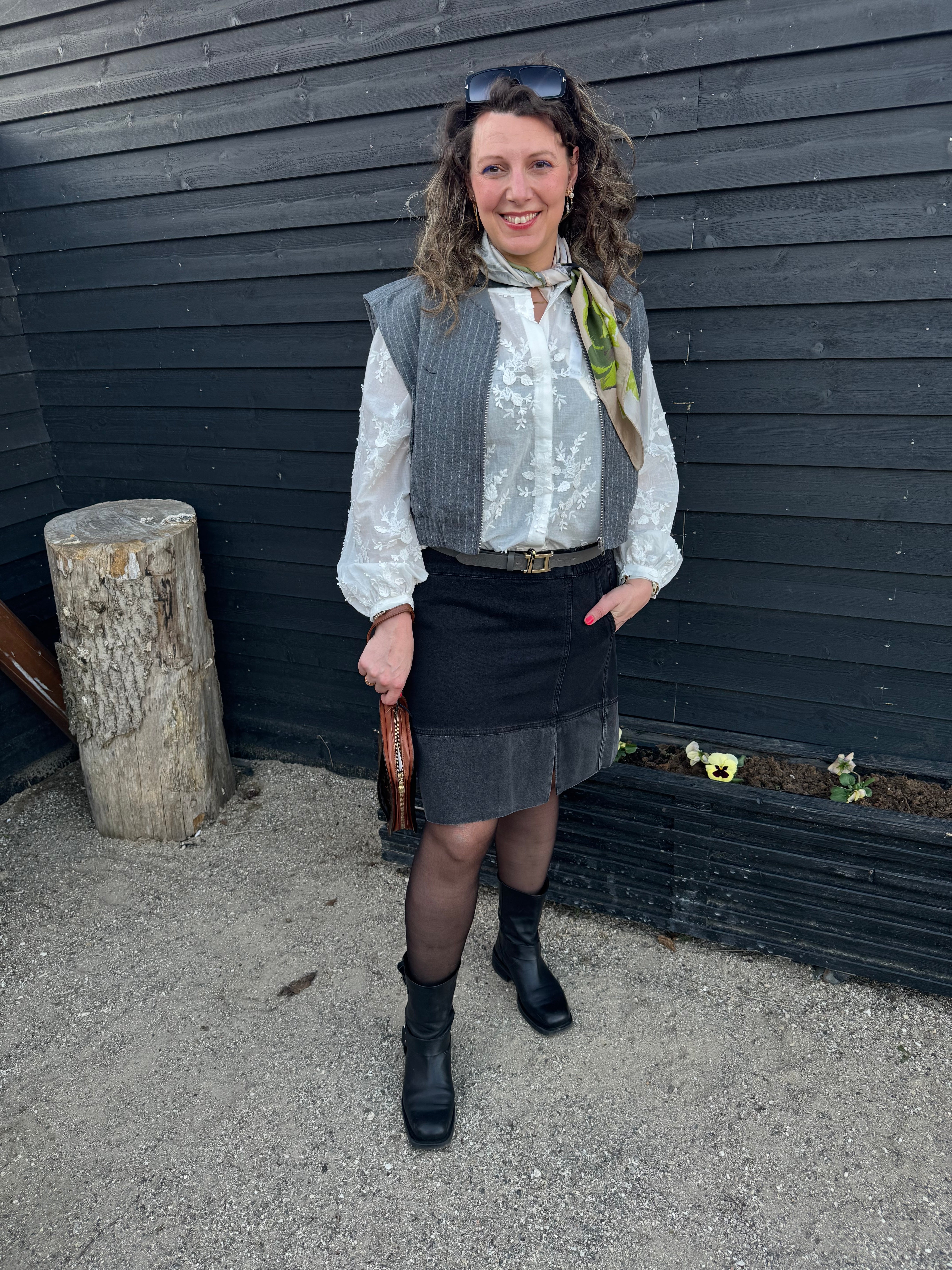 ESMÉ STUDIOS Vest - ESHera Uld Vest i Grå Melange