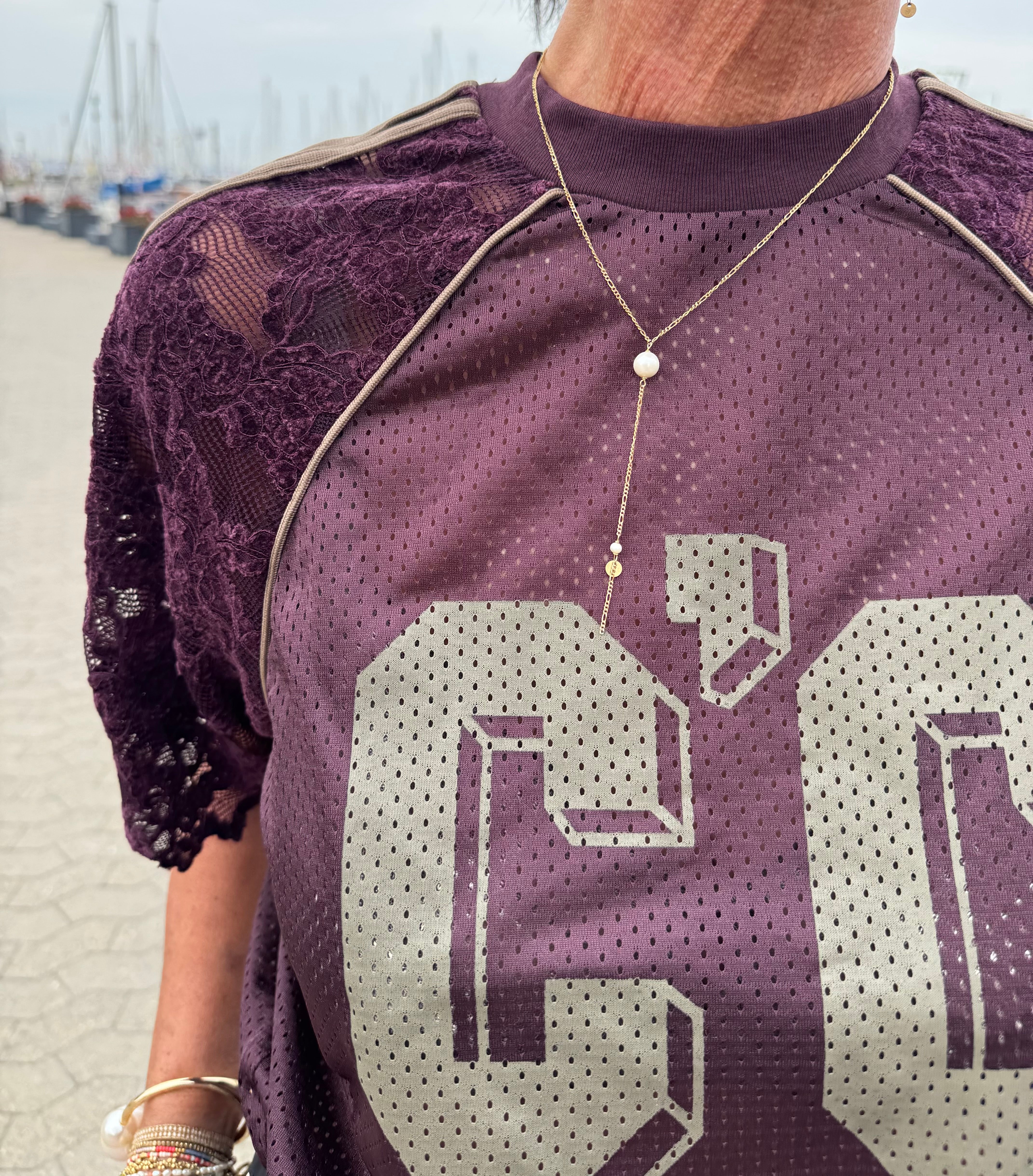 Co'Couture T-shirt - TreyCC Lace T-shirt i Walnut