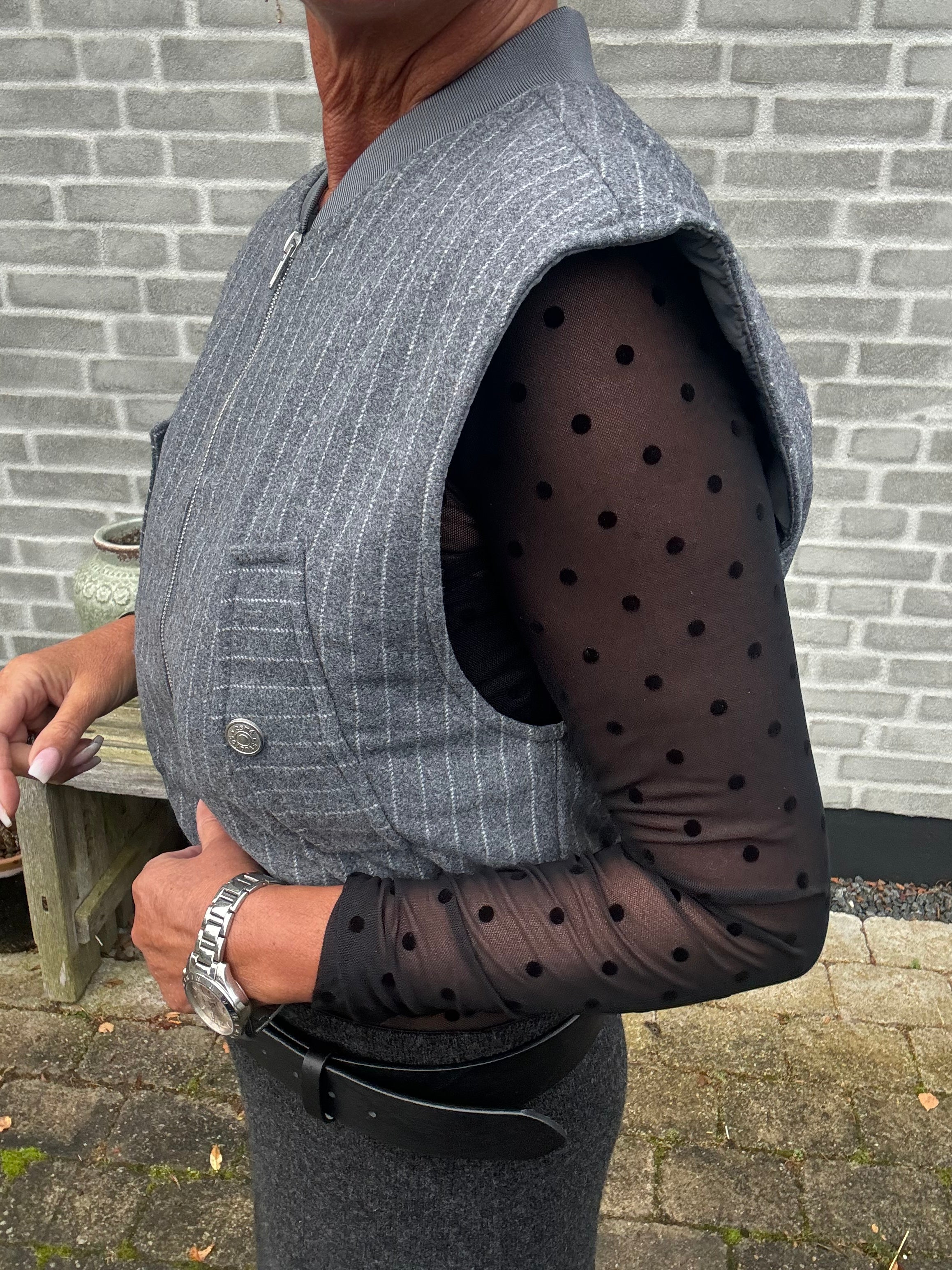 ESMÉ STUDIOS Vest - ESHera Uld Vest i Grå Melange