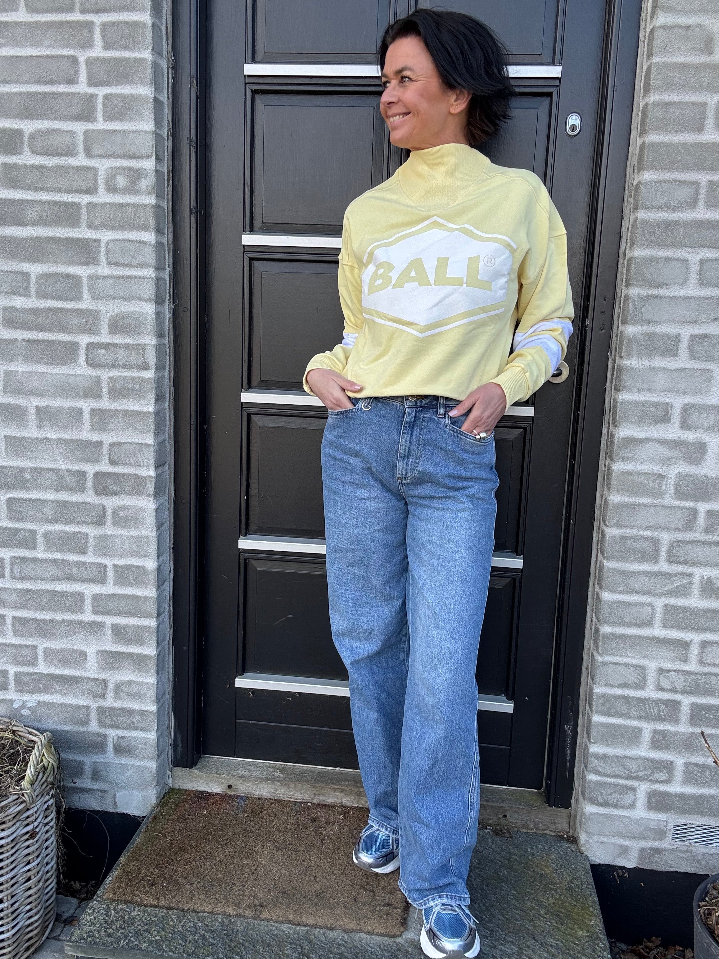 BALL Original Sweat - BaFossati High Collar Sweat i Gul
