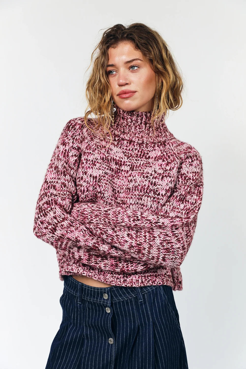 Lollys Laundry Strik - ElioLL Strik Bluse i Light Pink