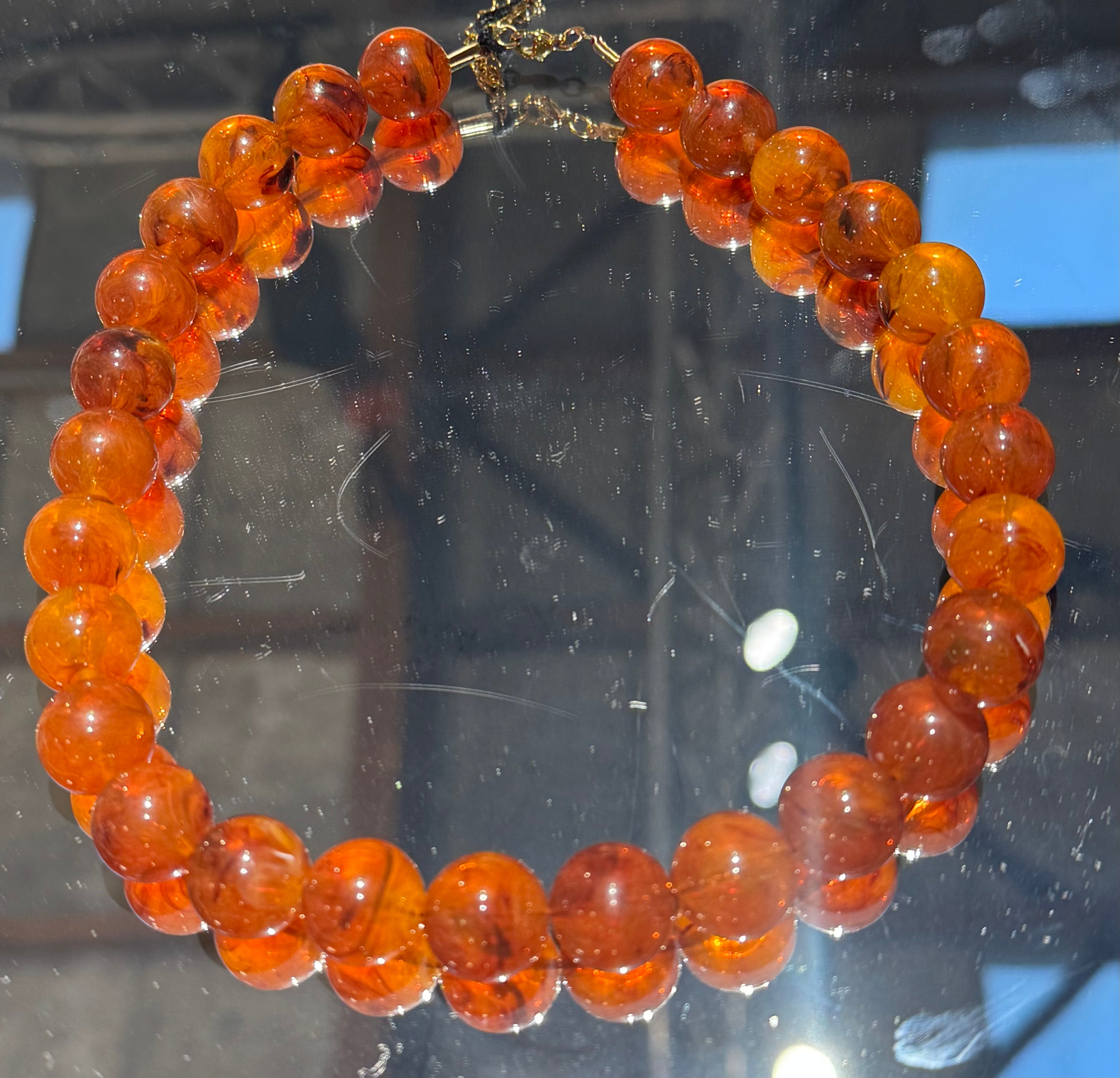 Black Colour Halskæde - BcMilova Halskæde i Amber