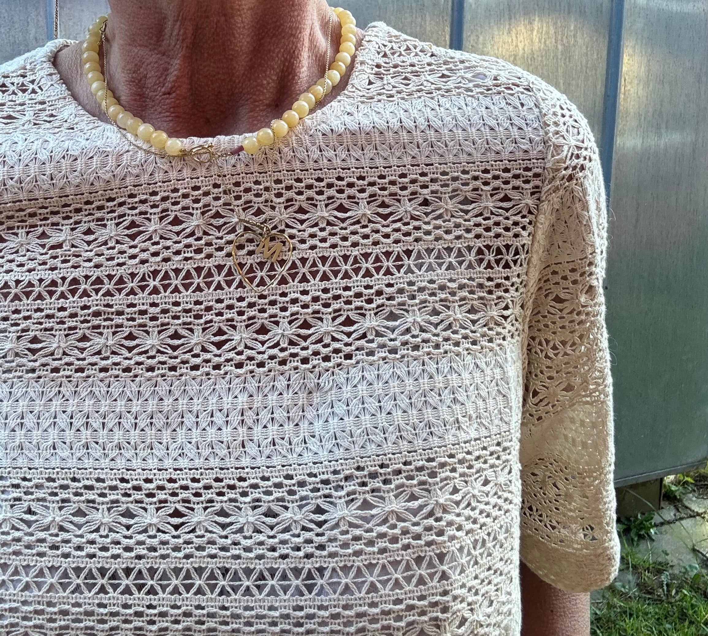 Co´couture Bluse - Carlycc Crochet Bluse i Bone
