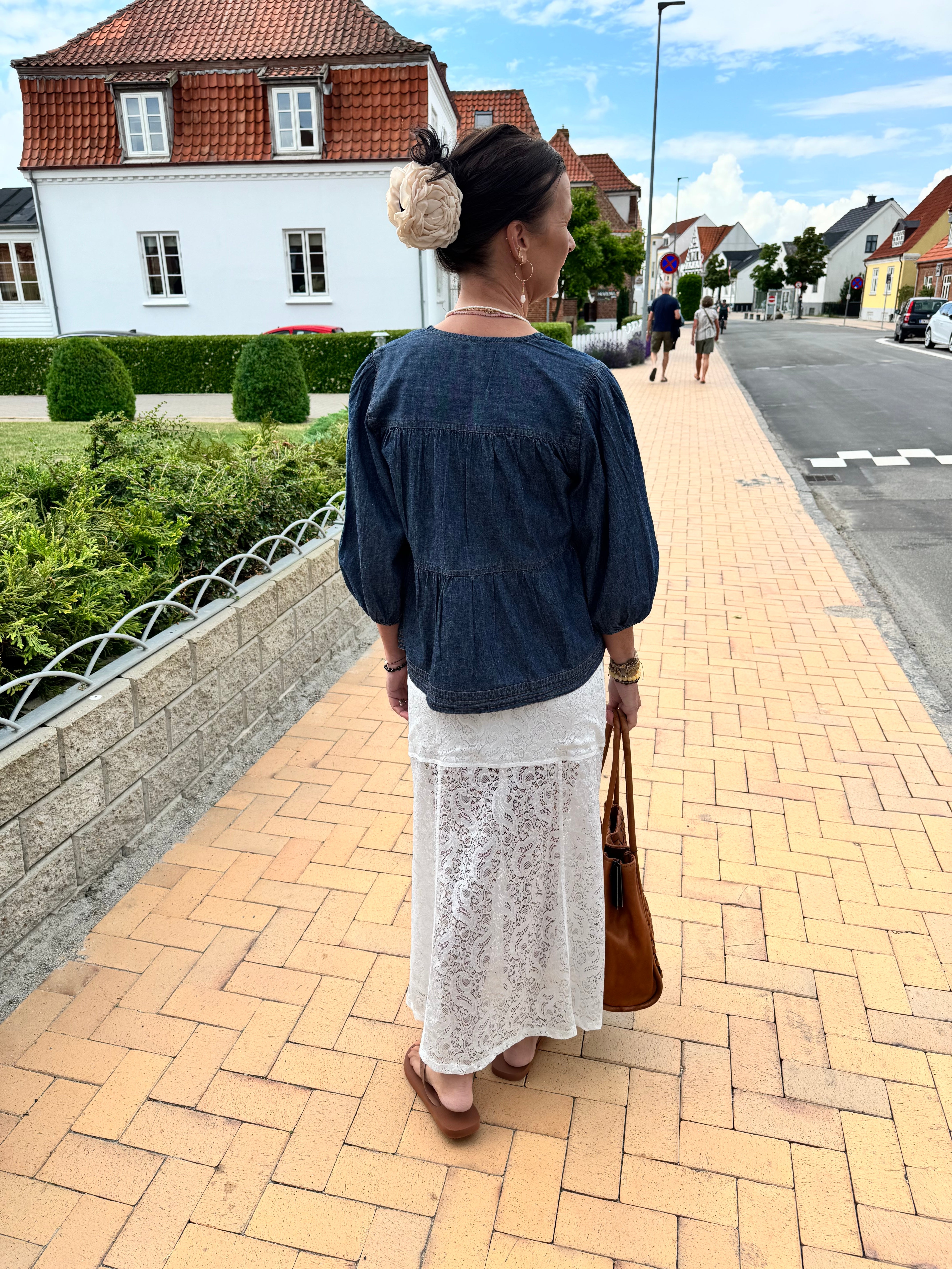 Second Female Bluse - Evana Denim Bluse i Denim Blå
