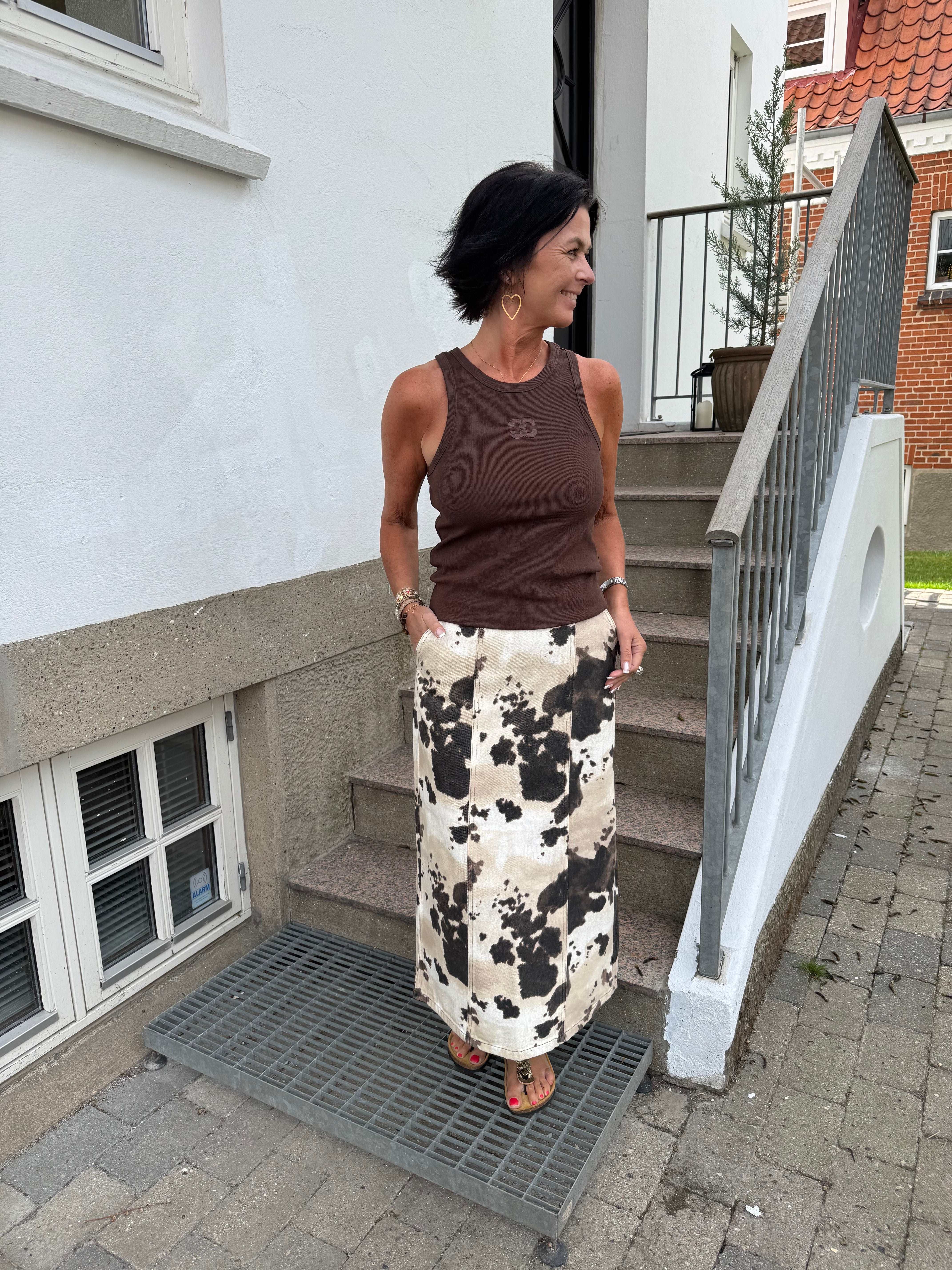 Co´Couture Top - SaharaCC Embroidery Tank Top i Mocca
