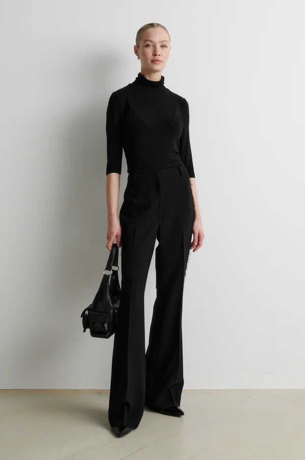 Second Female Bukser - Festa Bootcut Lace Bukser i Sort