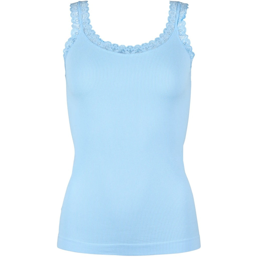 Tim & Simonsen Top - Frida Rib Top i Azzurro