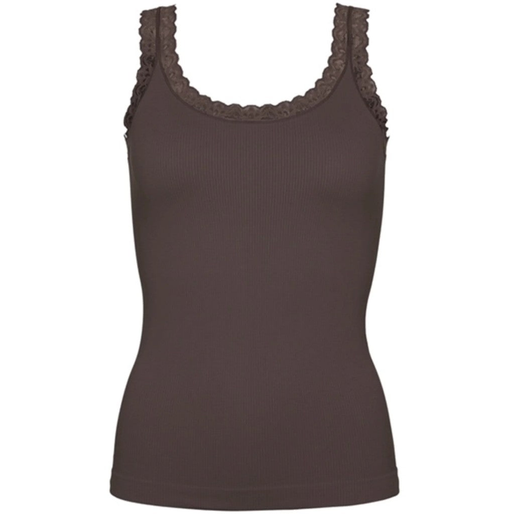 Tim & Simonsen Top - Frida Rib Top i Caffe