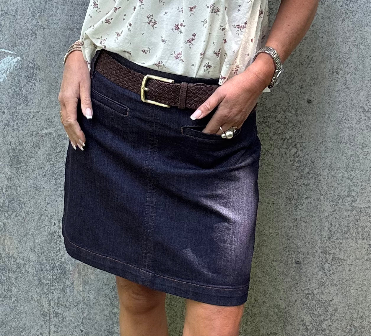 Nümph Nederdel - NuAmber Mini Nederdel i Dark Blue Denim