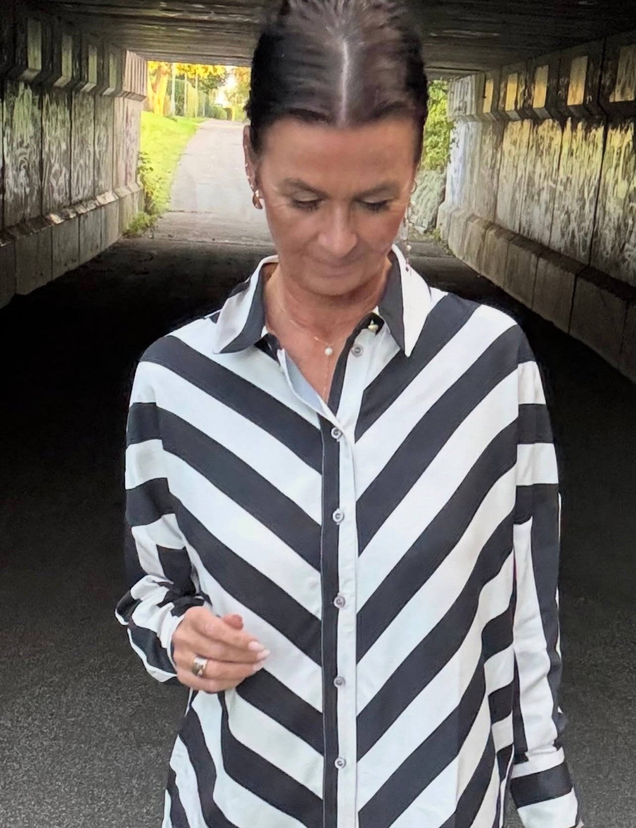 Nümph Skjorte - NuMinzu Skjorte i Caviar Strib