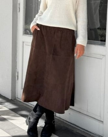 Depeche Nederdel - 51388 EvelynDEP Ruskinds Nederdel i Dusty Brown