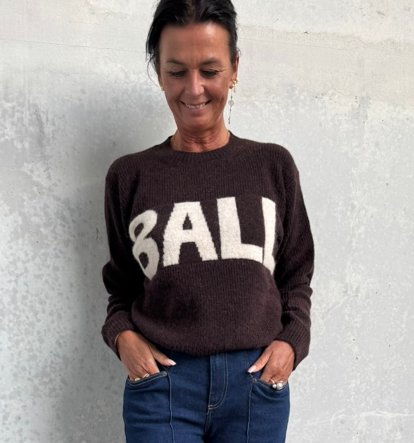 BALL Original Sweat - BaStacy Rib Strik i Coffee Bean