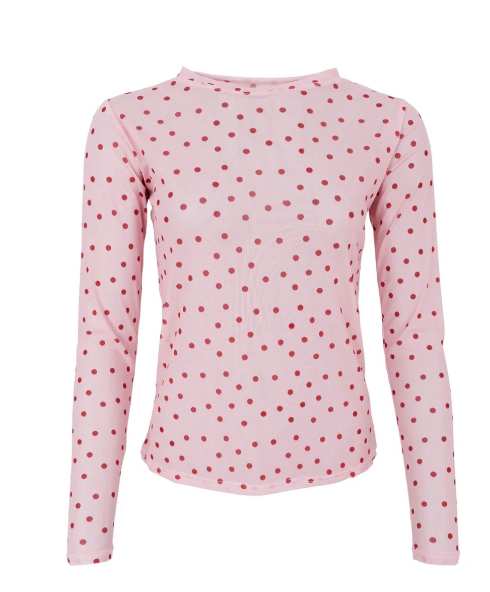 Black Colour Bluse - Bcannie Dotted Mesh Bluse i Rose Dot