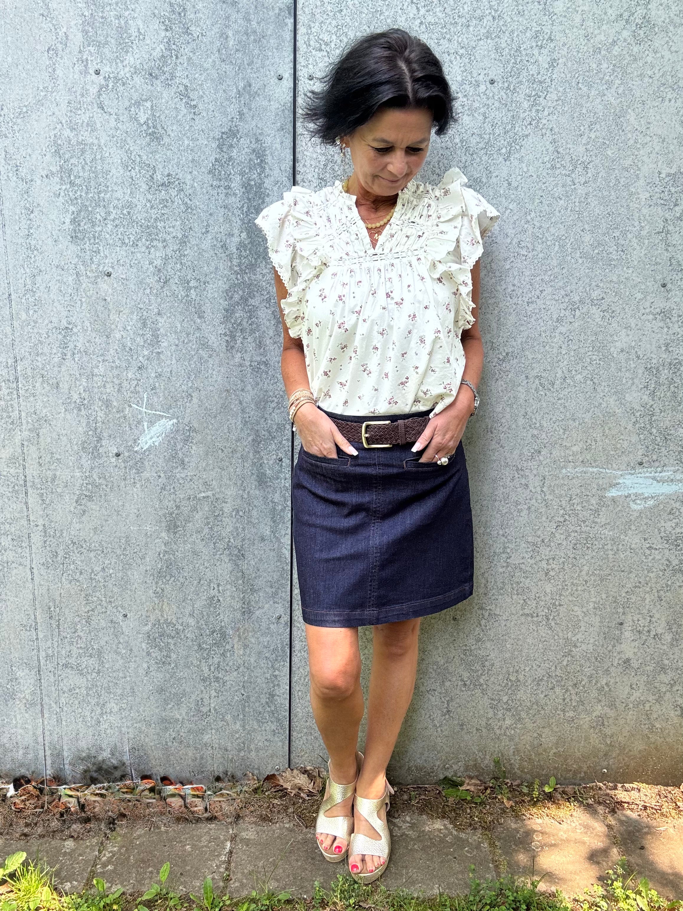 Nümph Nederdel - NuAmber Mini Nederdel i Dark Blue Denim