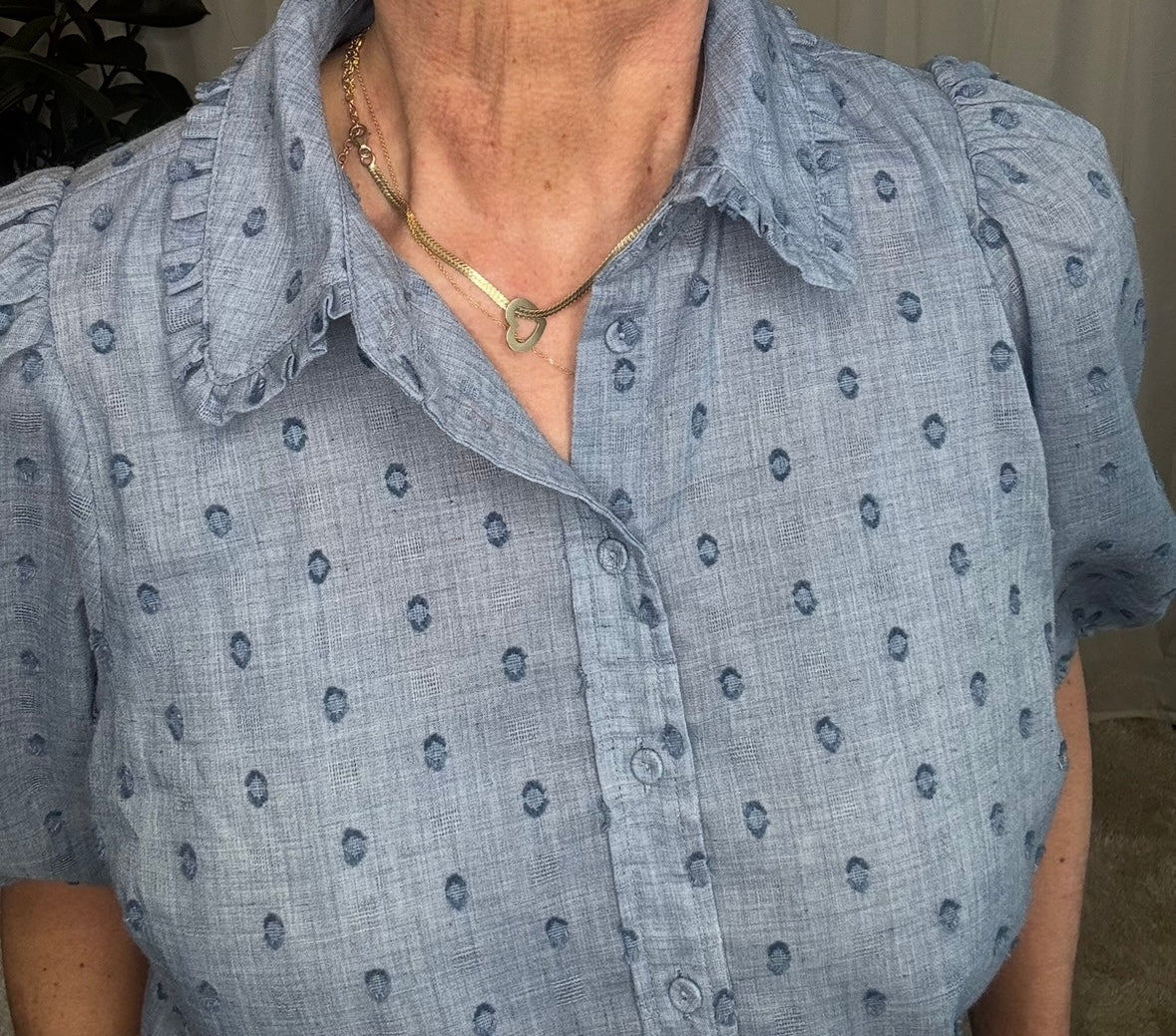 Co´Couture Skjorte - DottieCC SS Skjorte i Dusty Blue