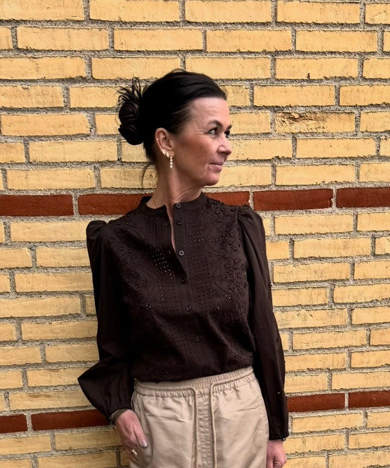 Second Female Skjorte - Civenna Skjorte i Chocolate Tort