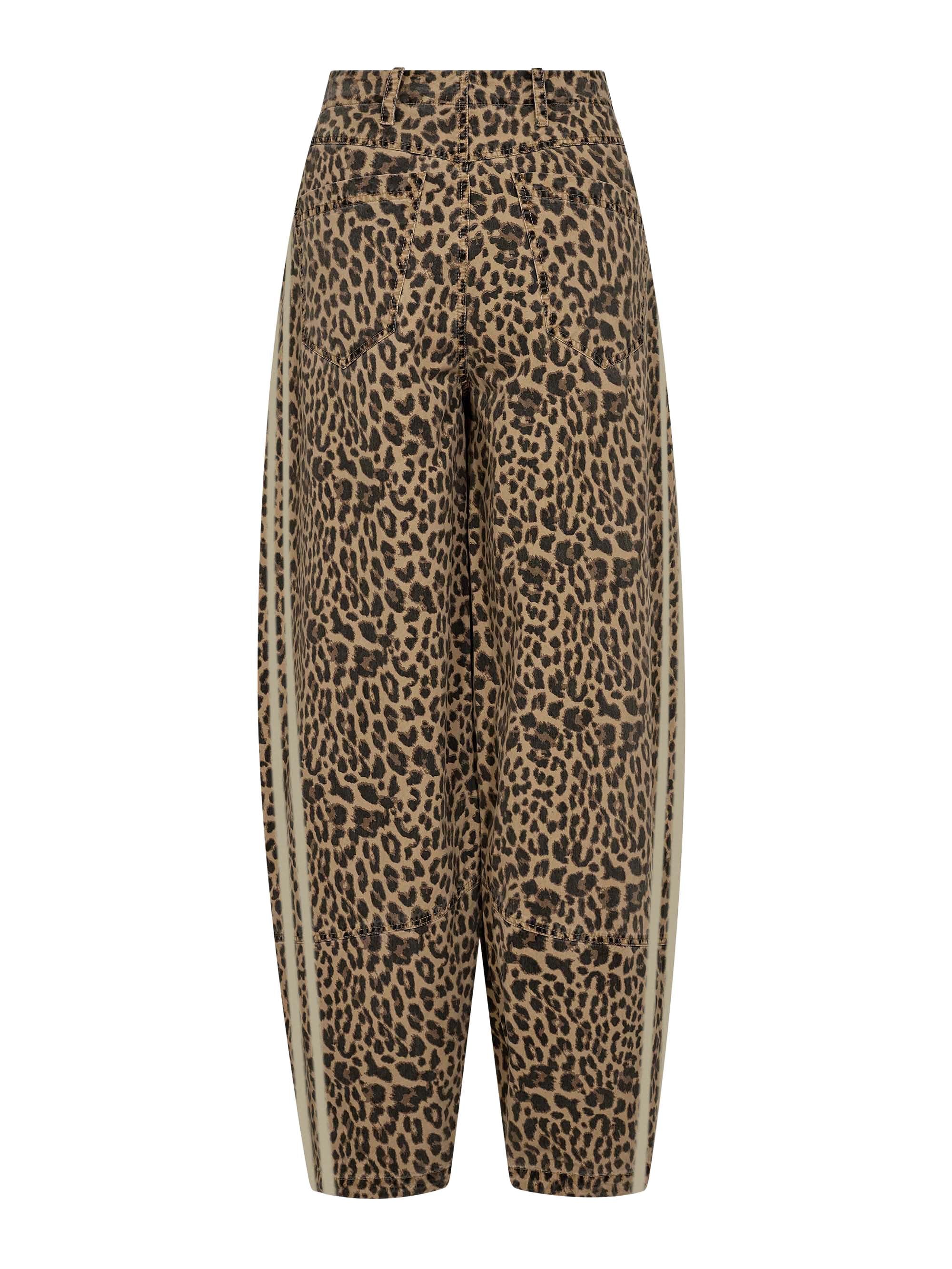 Gossia Bukser - JulietteGO Cargo Bukser i Leopard Print-Cream Stripe