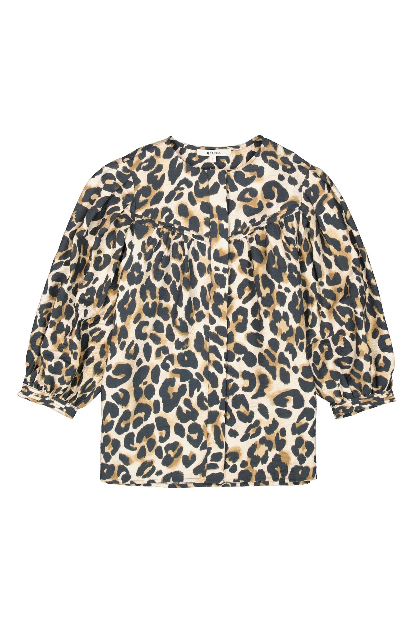 Garcia Skjorte - 50030 Leopard Skjorte i Almond