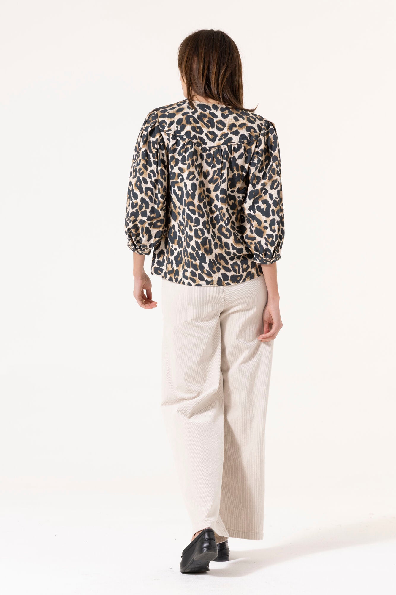 Garcia Skjorte - 50030 Leopard Skjorte i Almond