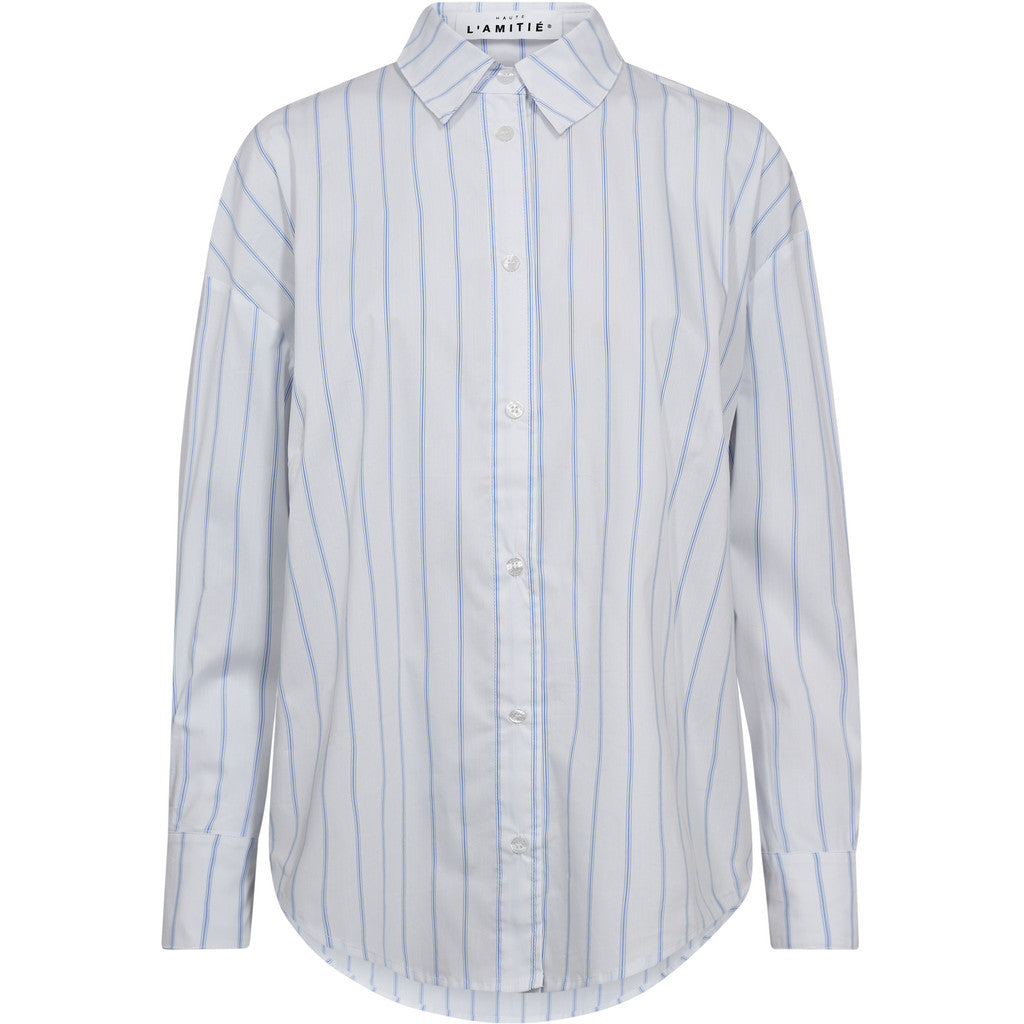 Haute L´amitié Skjorte - Fine LIne Twist Bow SKjorte i Blue Stripe