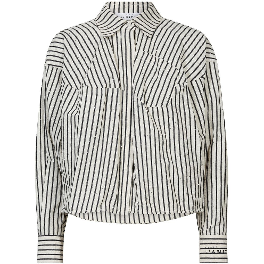 Haute L´amitié Skjorte - Sophie Stribet Stone Skjorte i Off-White Black Stripe